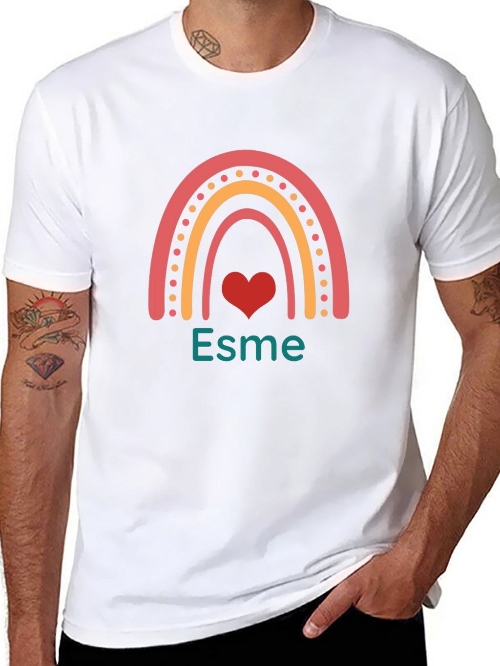 Esme Rainbow Heart Tee - Personalized Gift