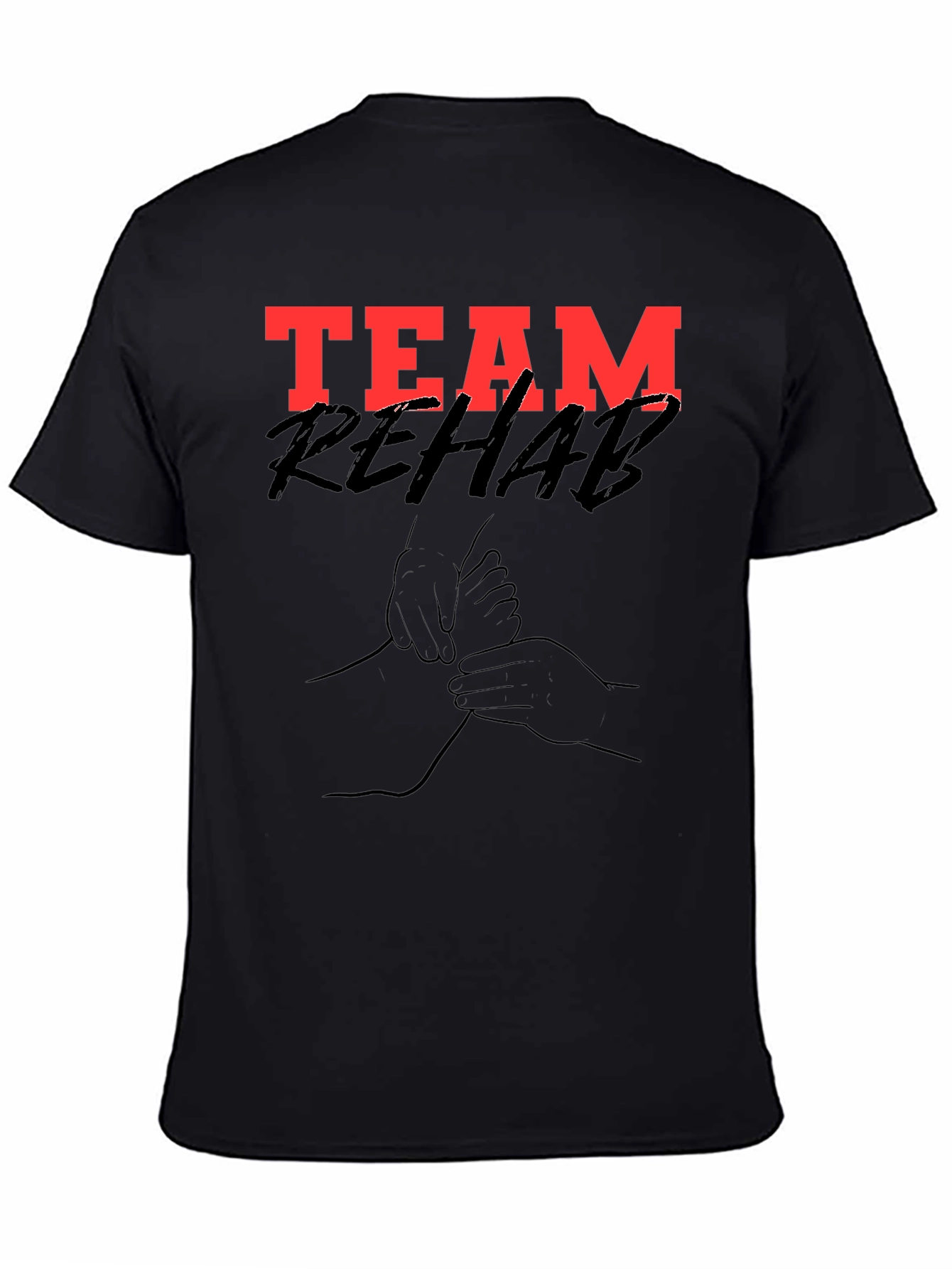 Team Rehab Graphic Tee - Black Cotton T-Shirt