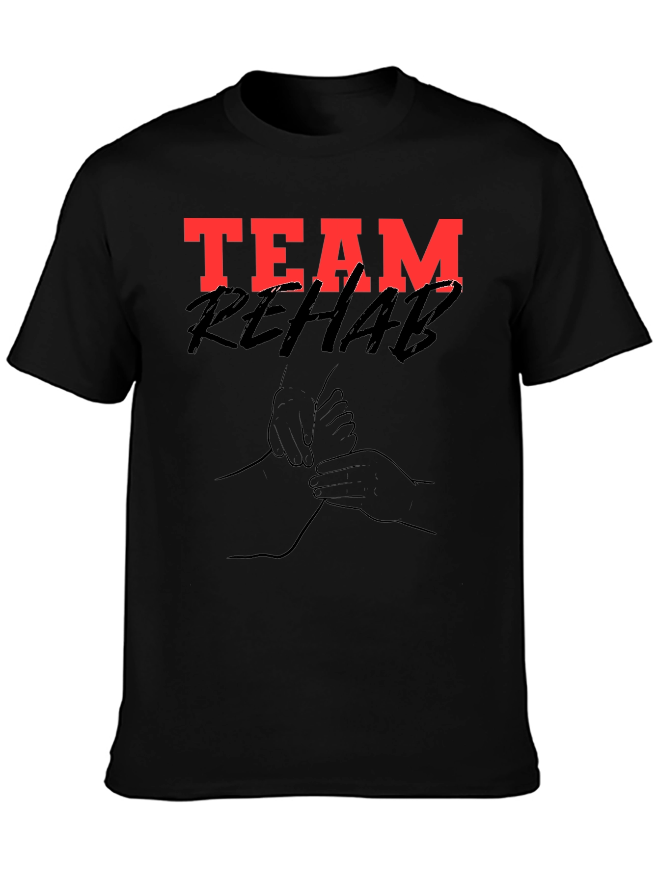 Team Rehab Graphic Tee - Black Cotton T-Shirt