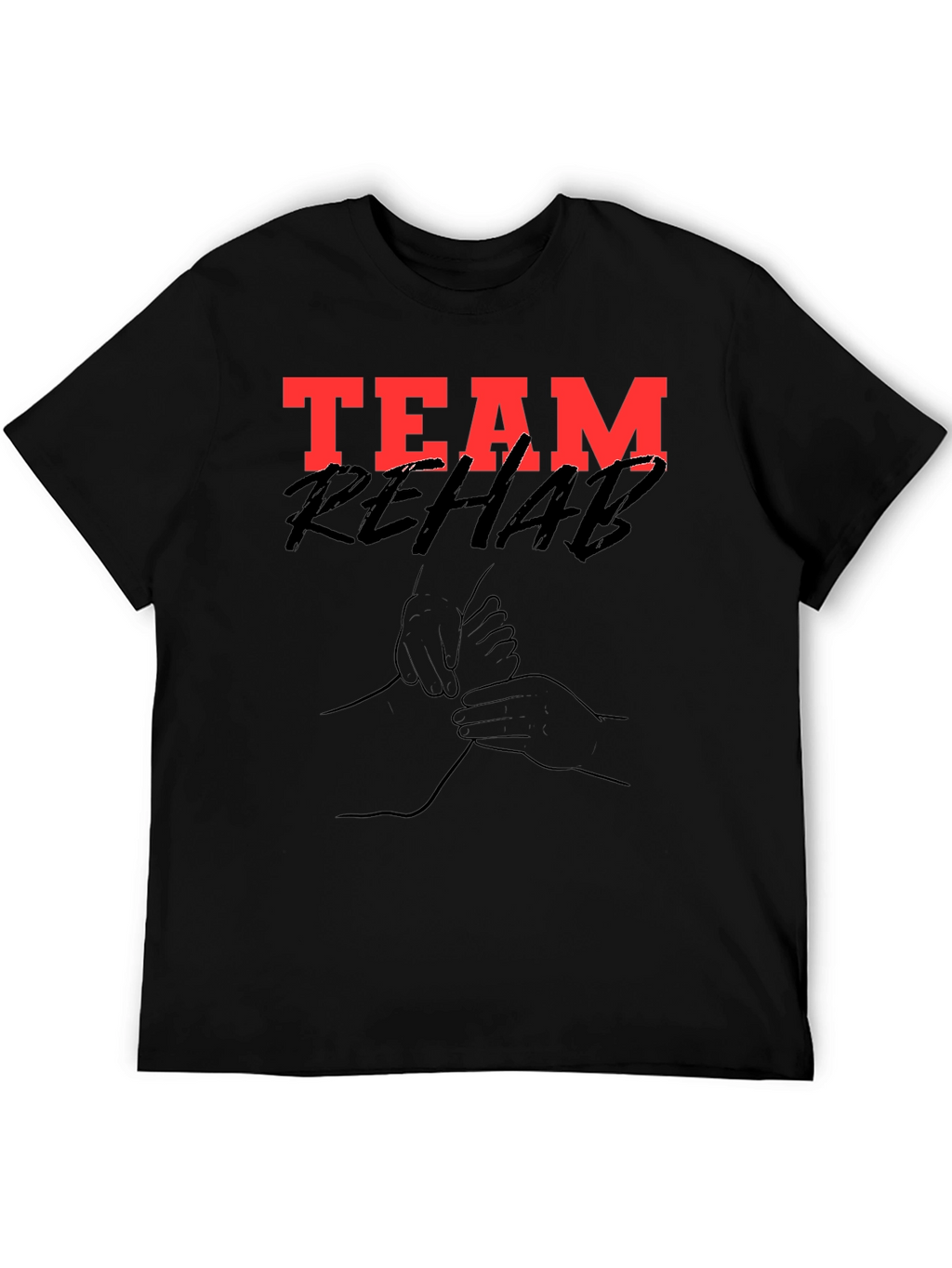 Team Rehab Graphic Tee - Black Cotton T-Shirt