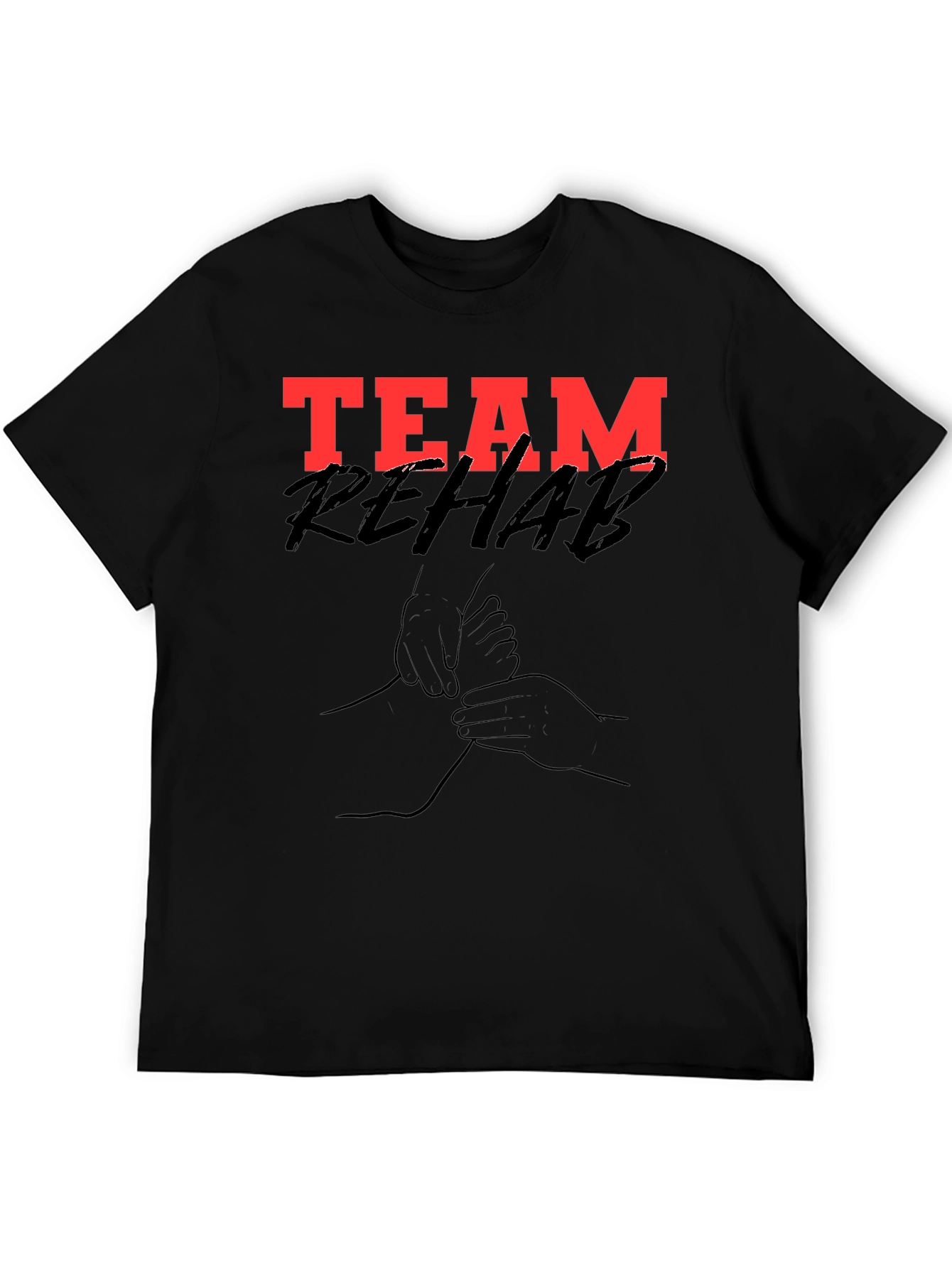 Team Rehab Graphic Tee - Black Cotton T-Shirt
