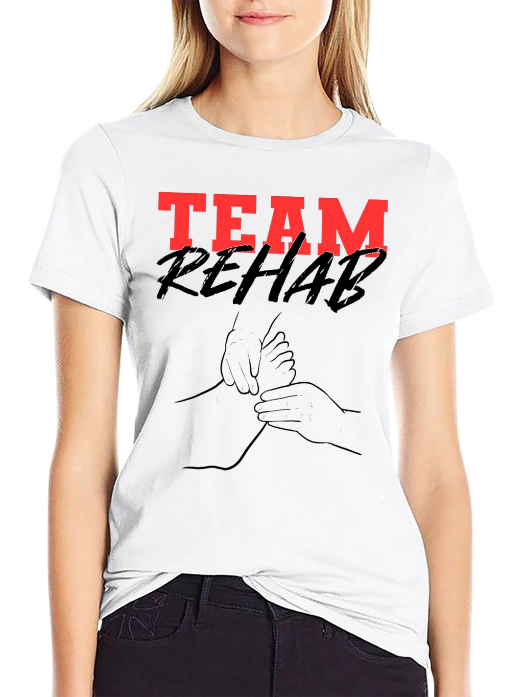 Team Rehab Graphic Tee - Black Cotton T-Shirt