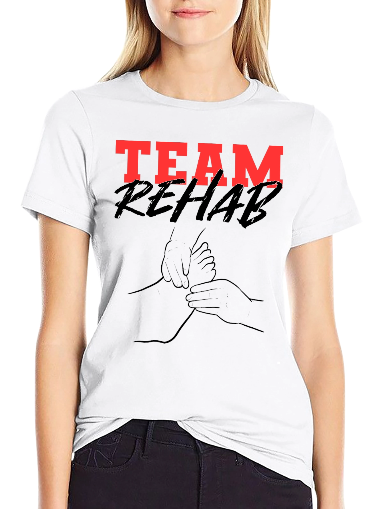 Team Rehab Graphic Tee - Black Cotton T-Shirt