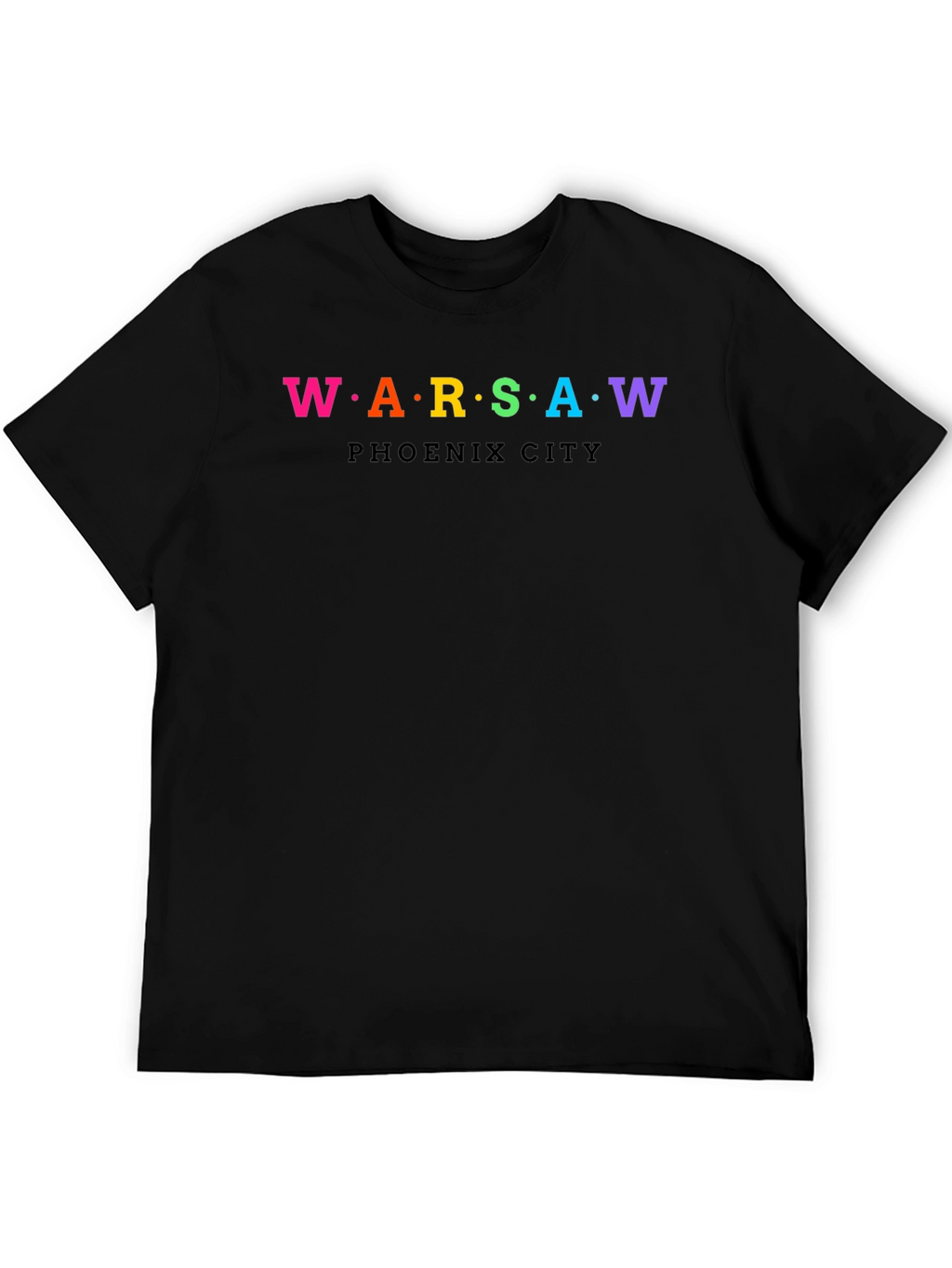 Warsaw Phoenix City Rainbow Text Graphic T-Shirt