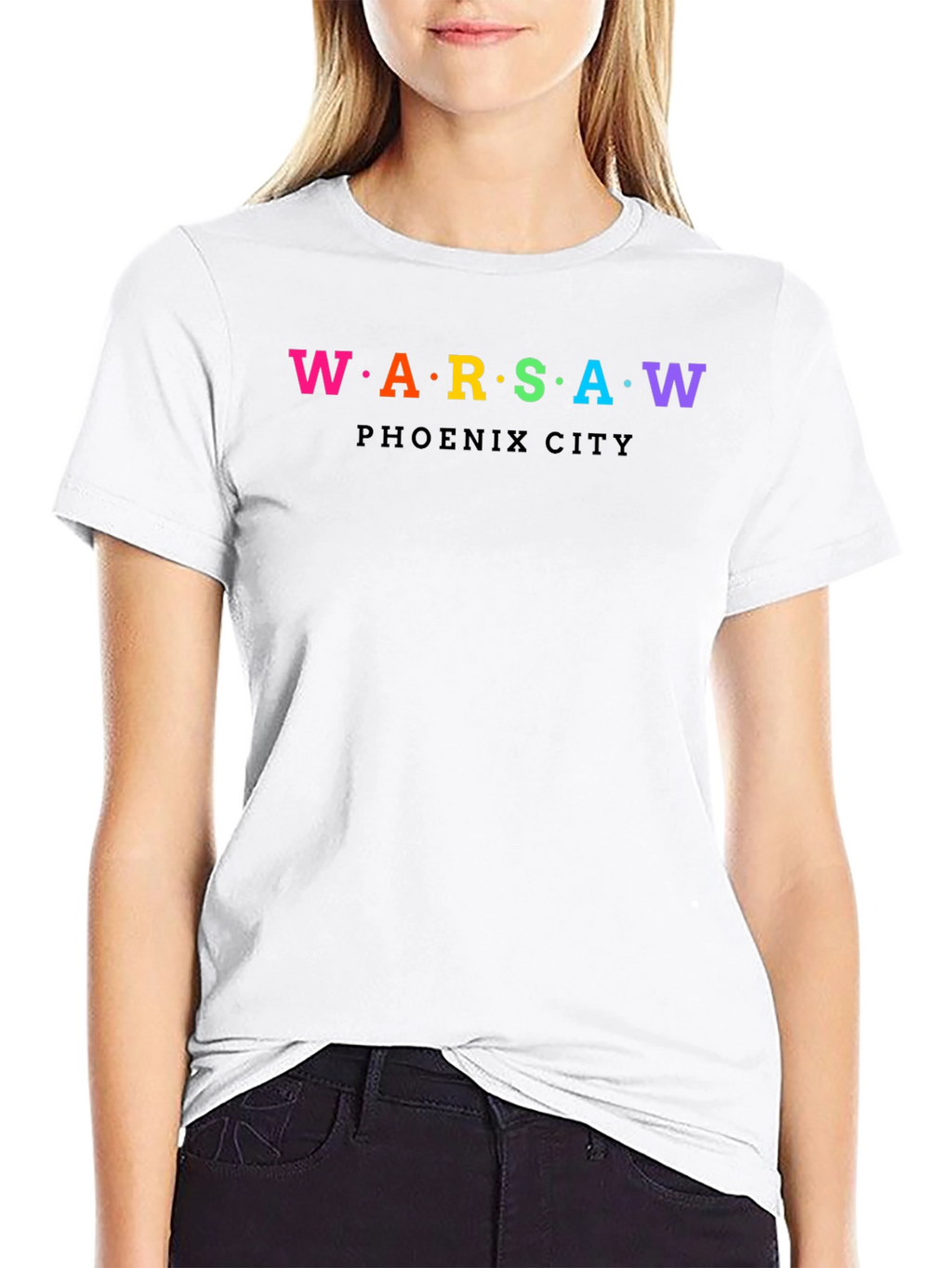 Warsaw Phoenix City Rainbow Text Graphic T-Shirt
