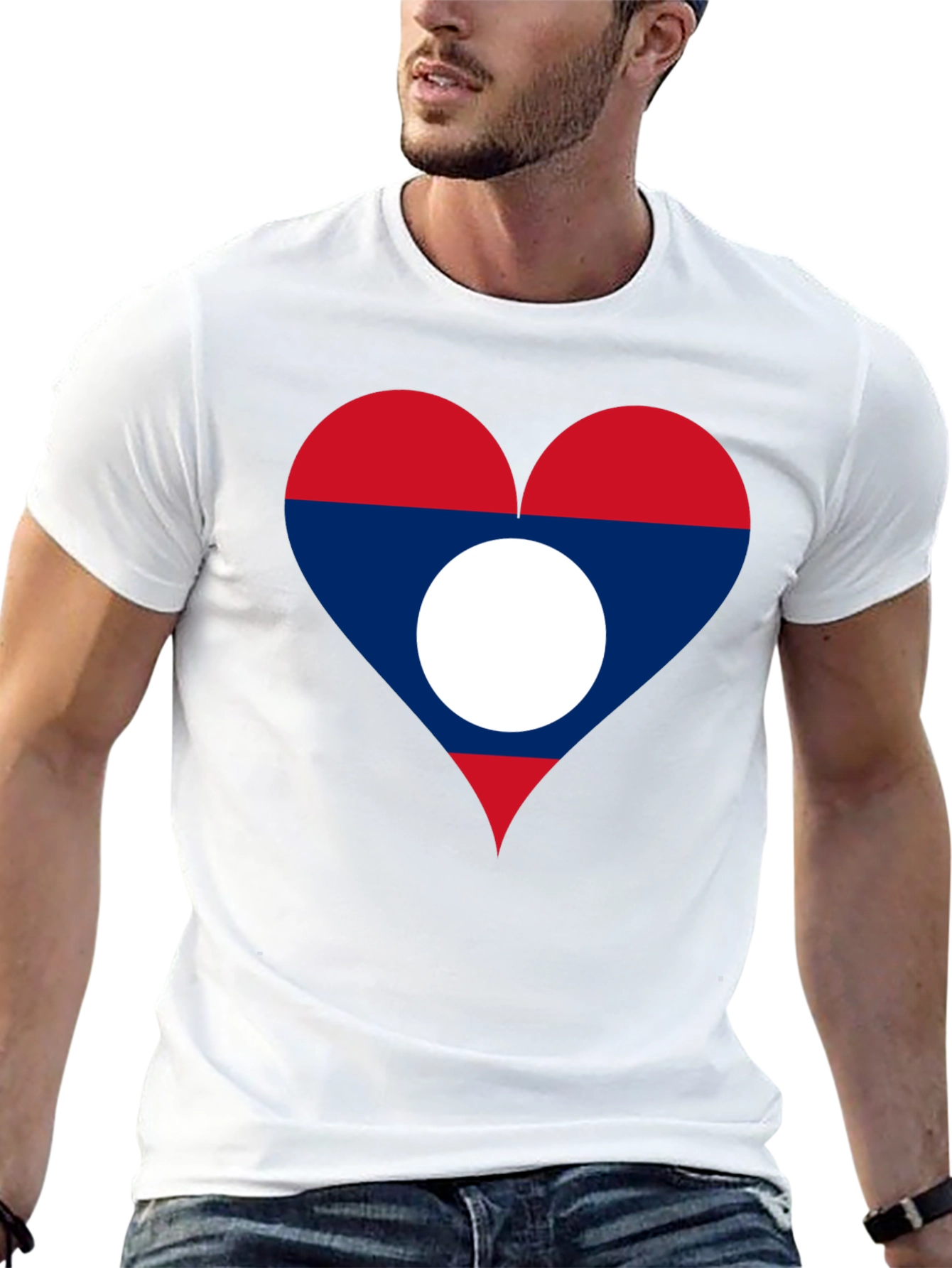 Laos Flag Heart T-Shirt - Show Your Love!