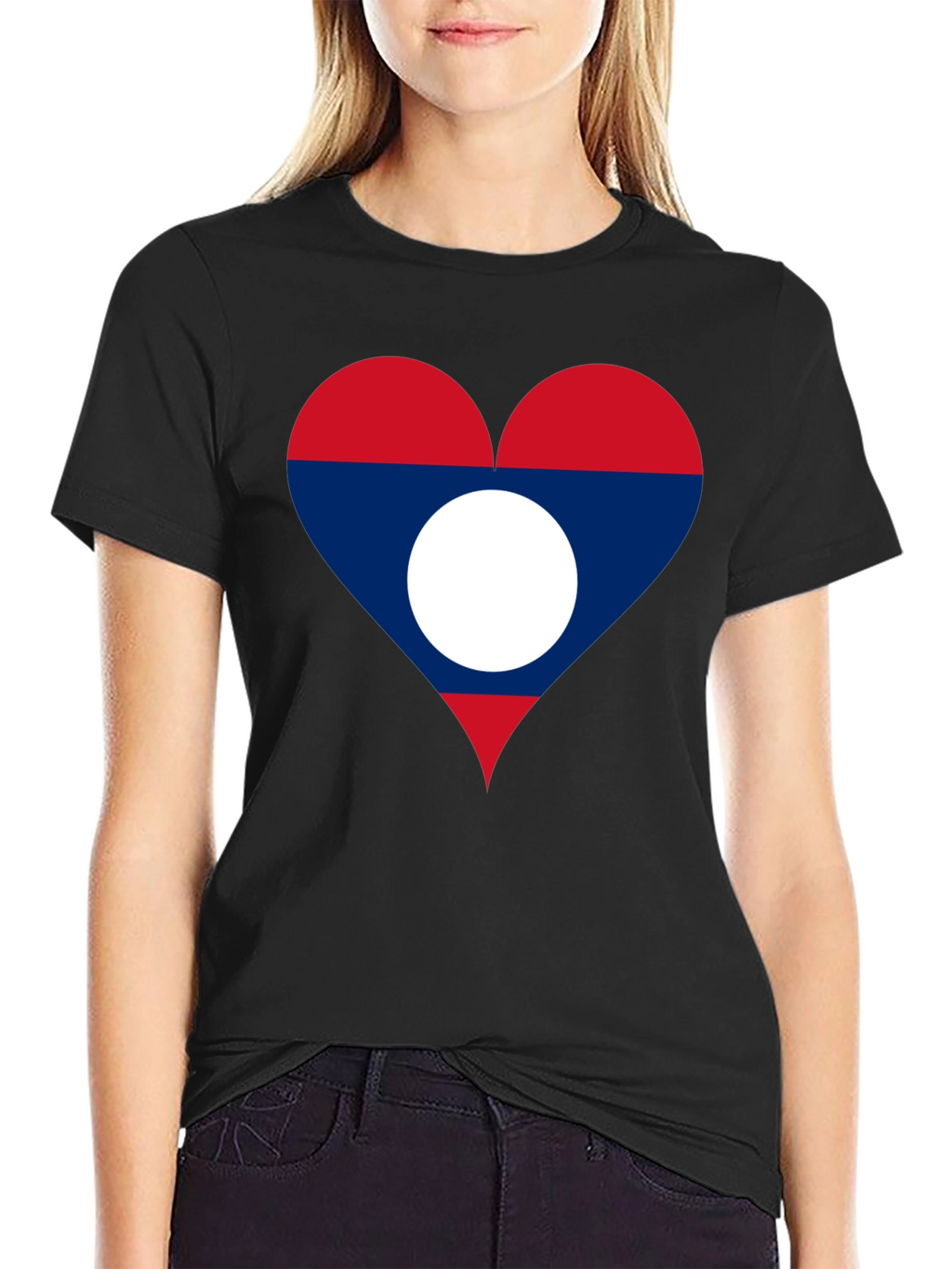 Laos Flag Heart T-Shirt - Show Your Love!