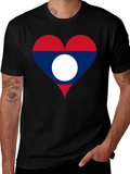 Laos Flag Heart T-Shirt - Show Your Love!