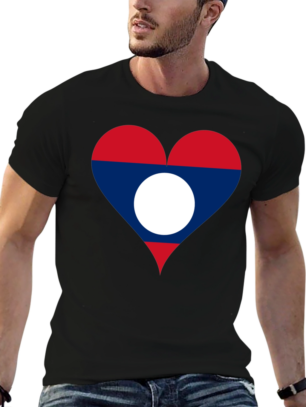 Laos Flag Heart T-Shirt - Show Your Love!