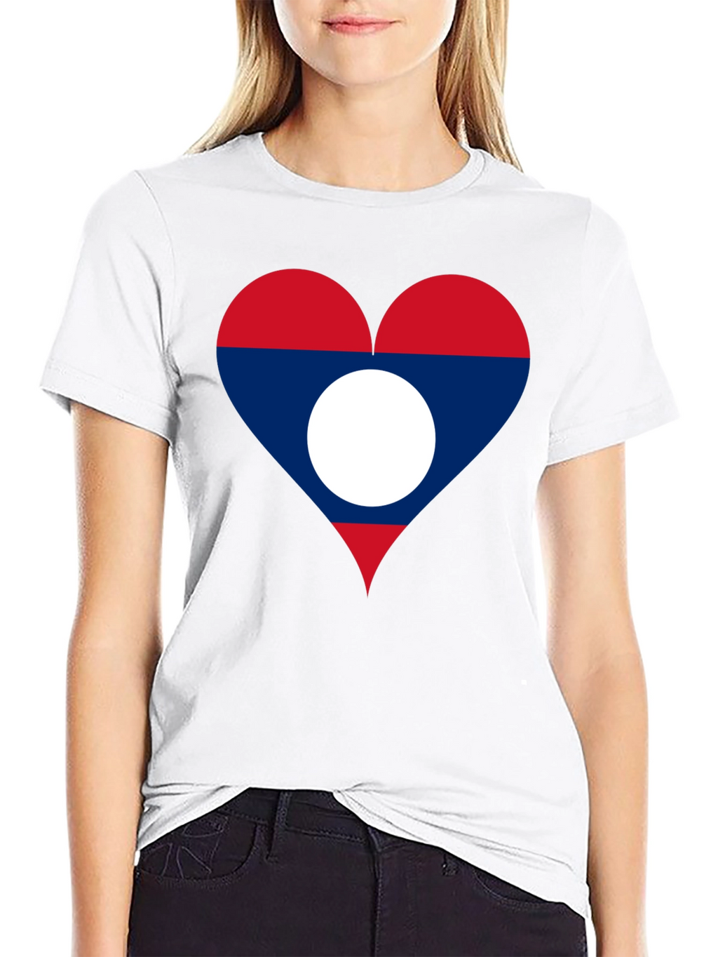 Laos Flag Heart T-Shirt - Show Your Love!