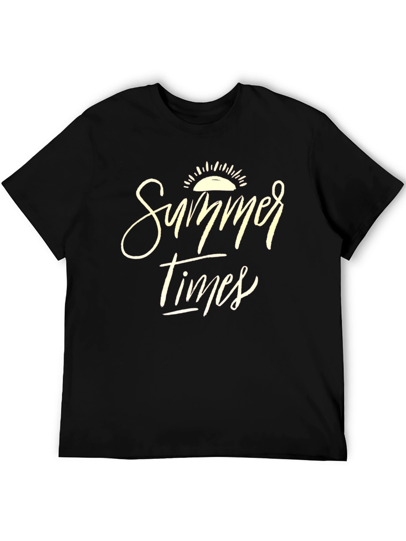 Summer Times Graphic Tee - Casual Black T-Shirt