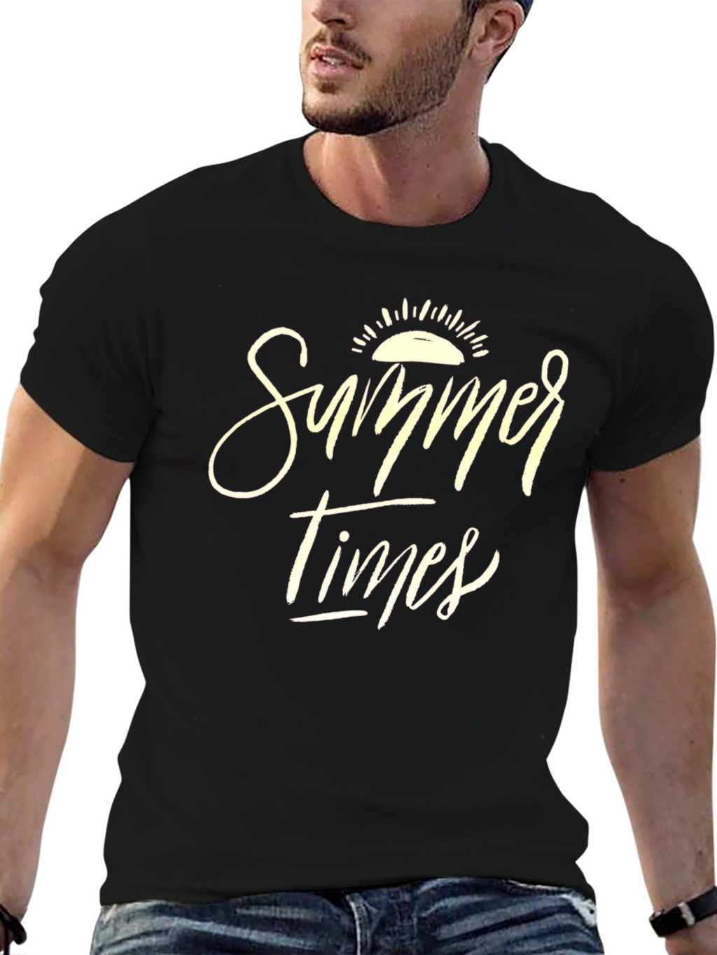 Summer Times Graphic Tee - Casual Black T-Shirt