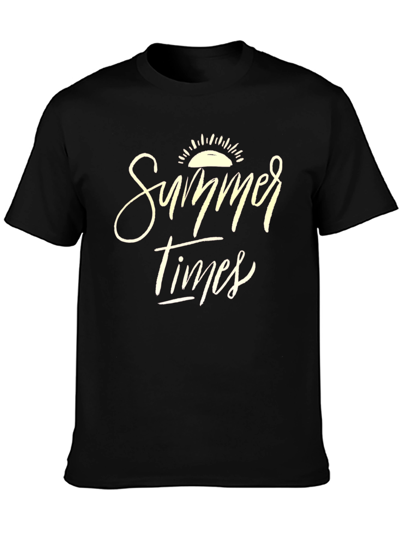 Summer Times Graphic Tee - Casual Black T-Shirt