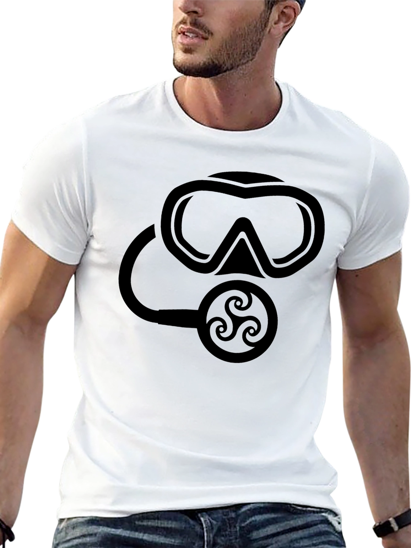 Scuba Mask Graphic Tee - Black Dive Shirt