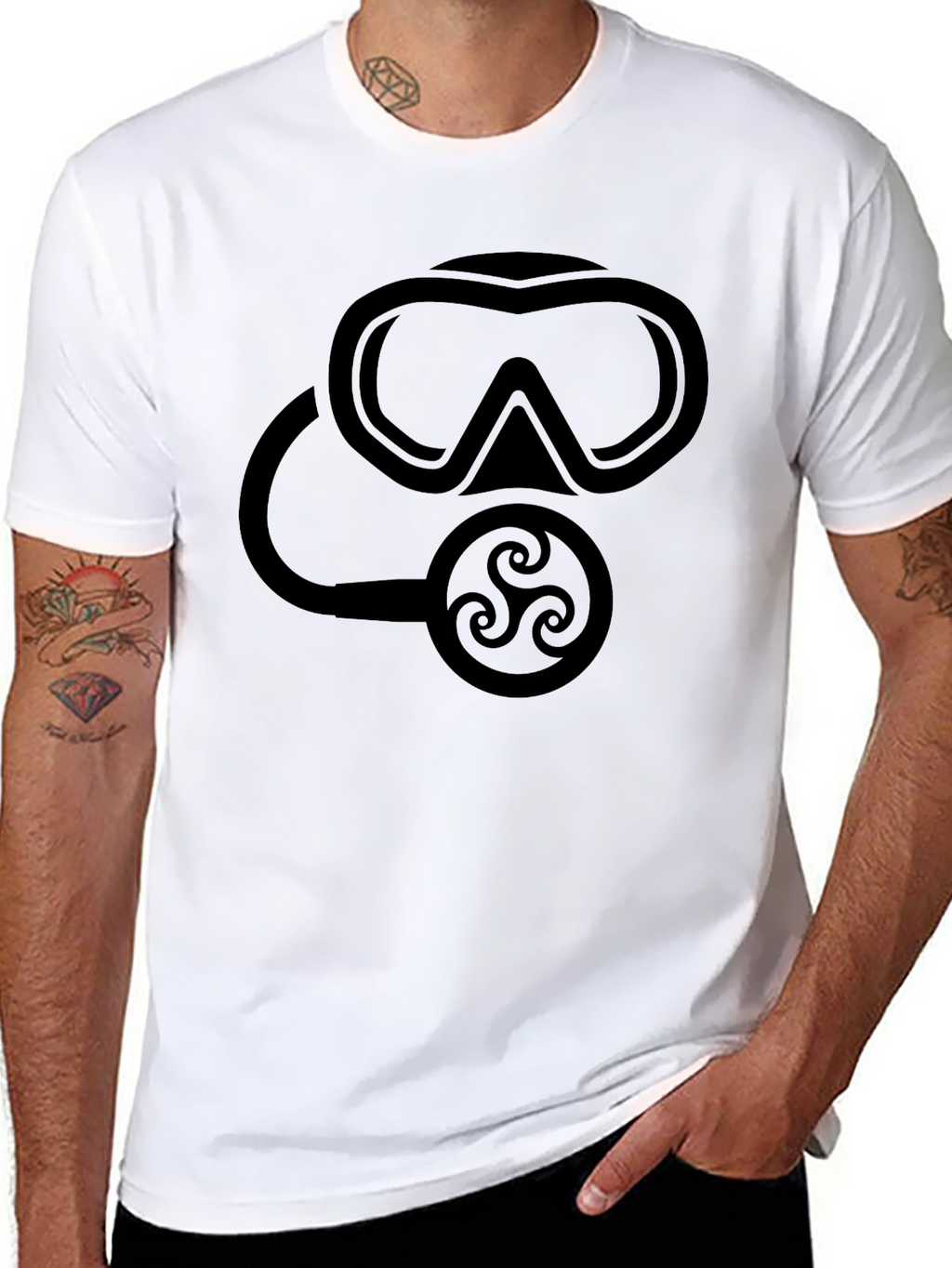 Scuba Mask Graphic Tee - Black Dive Shirt