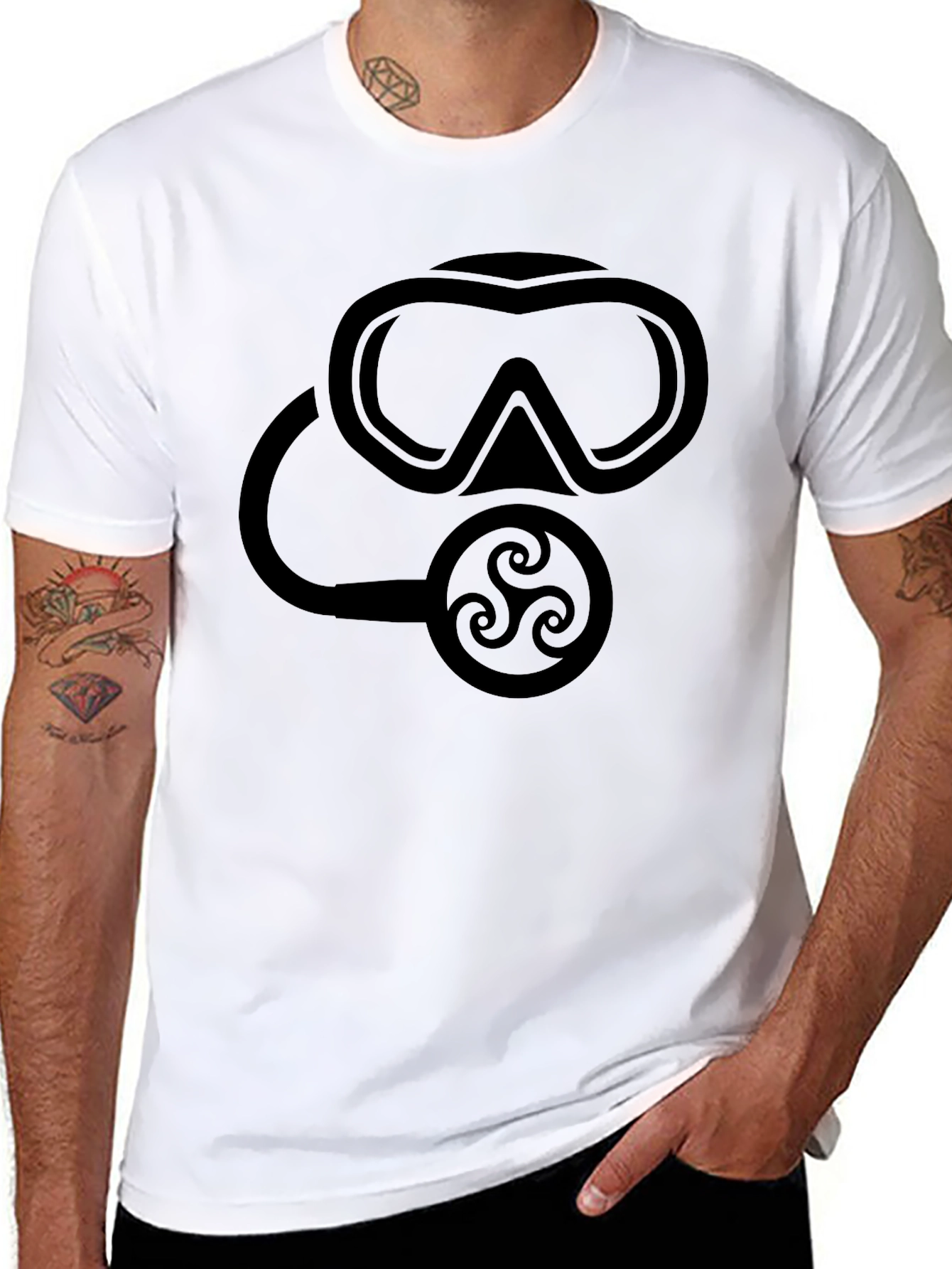 Scuba Mask Graphic Tee - Black Dive Shirt