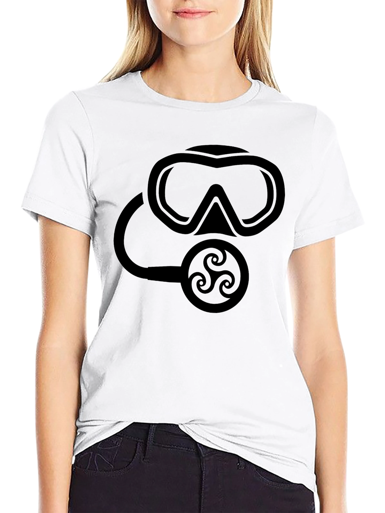 Scuba Mask Graphic Tee - Black Dive Shirt
