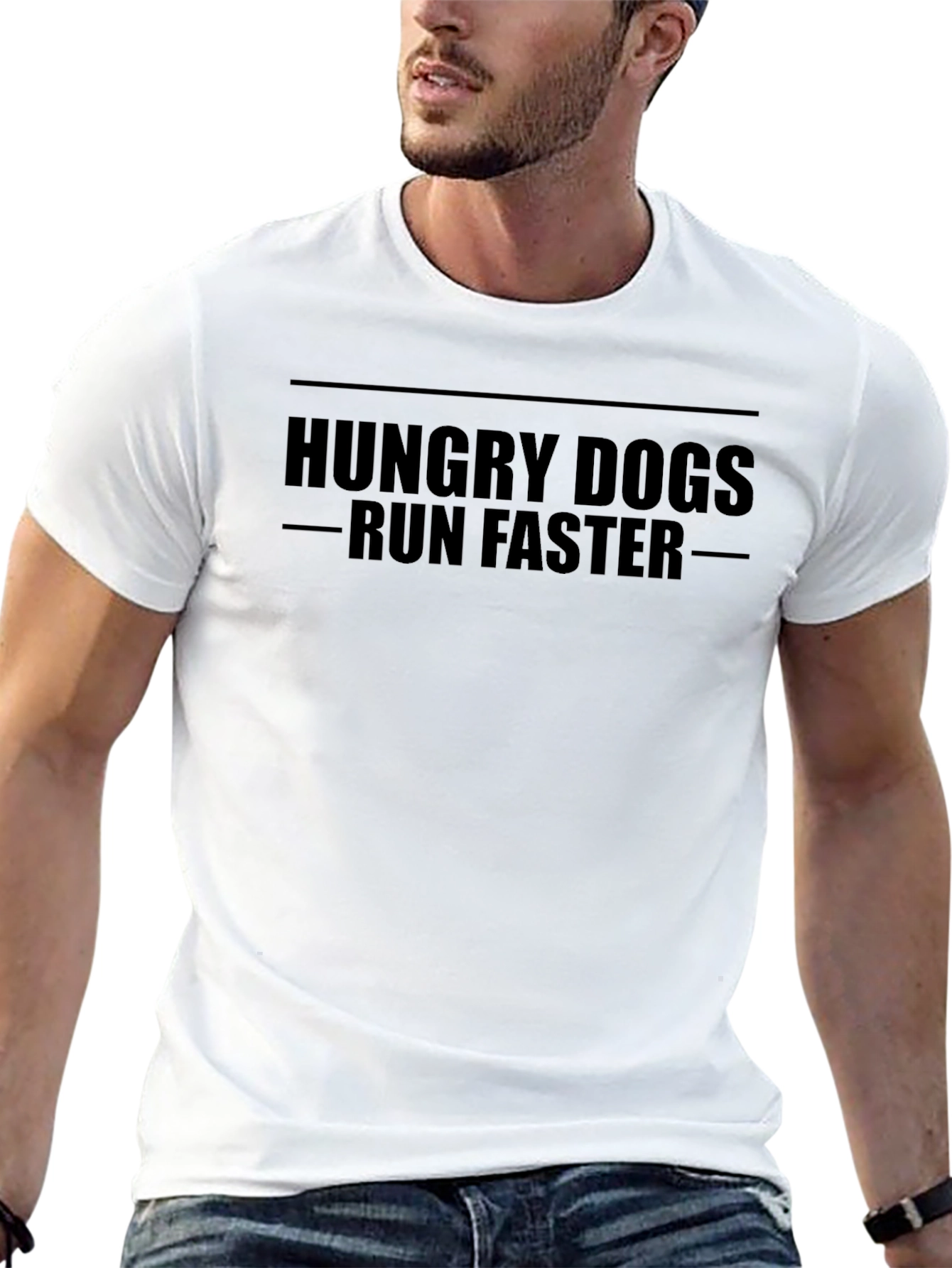 Hungry Dogs Run Faster Black T-Shirt