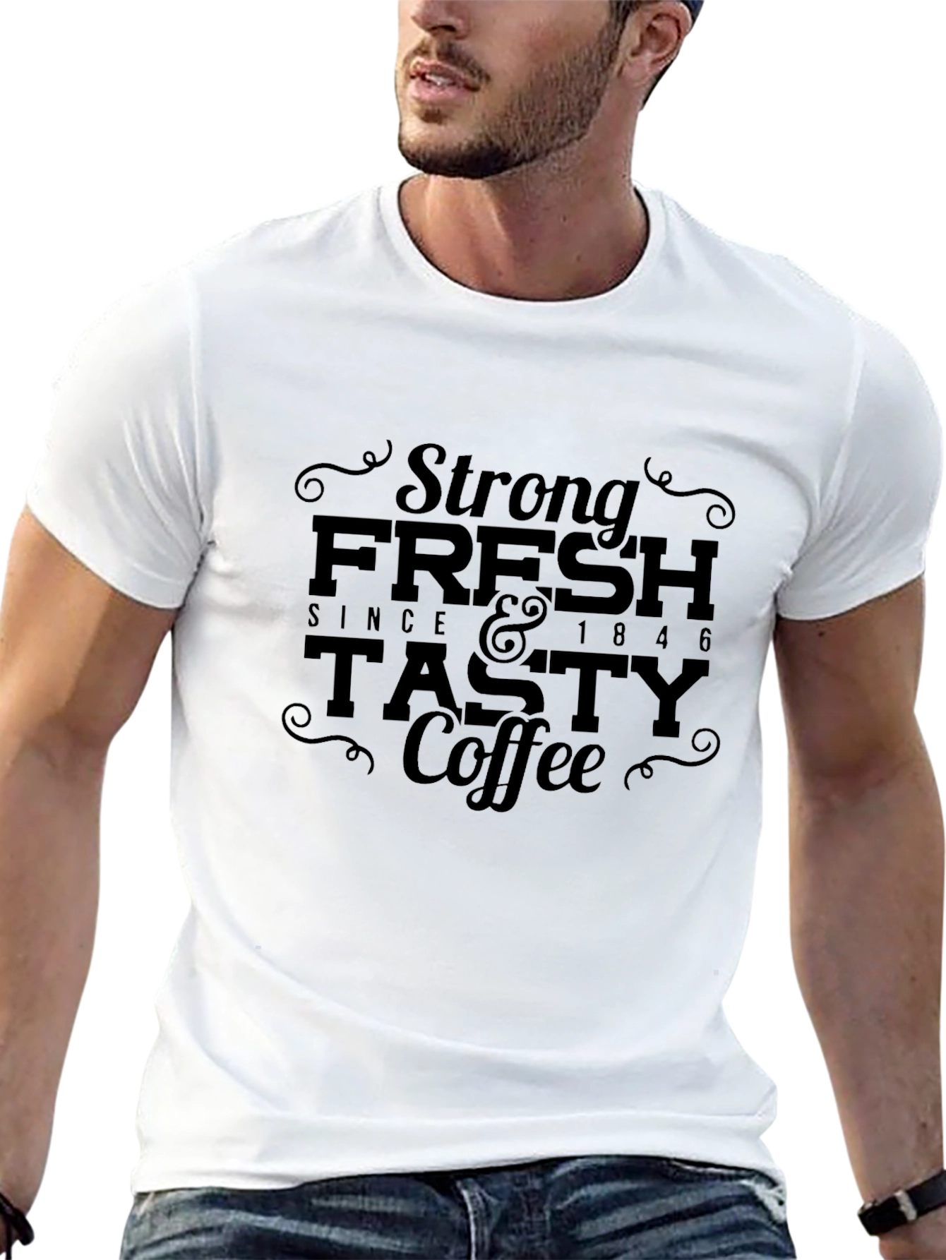 Strong Fresh and Tasty Coffee Graphic T-Shirt