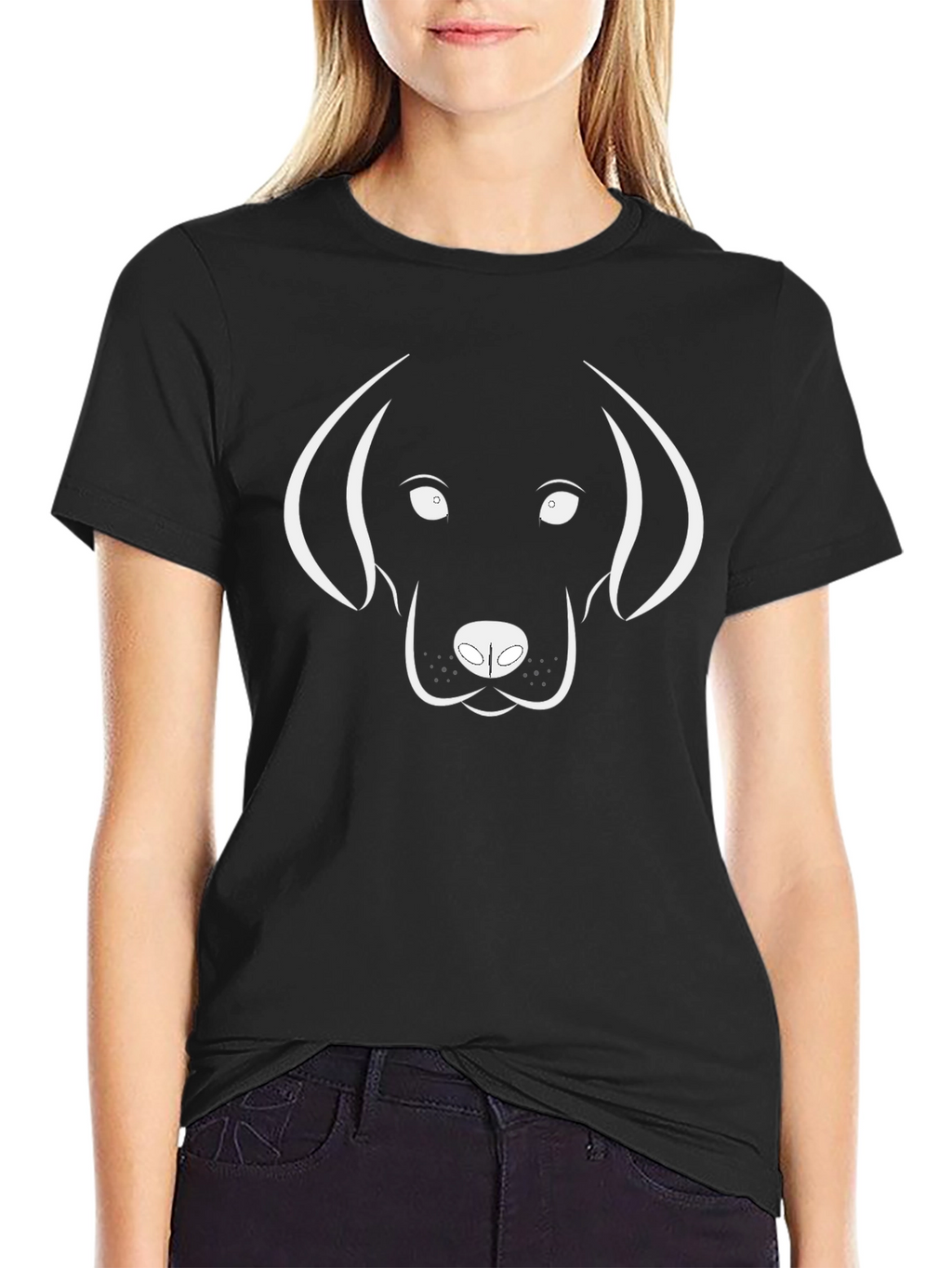 Dog Outline Graphic Tee - Black T-Shirt