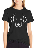 Dog Outline Graphic Tee - Black T-Shirt