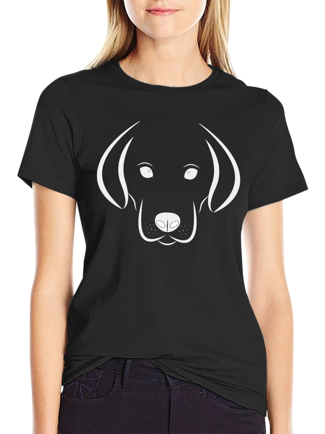 Dog Outline Graphic Tee - Black T-Shirt