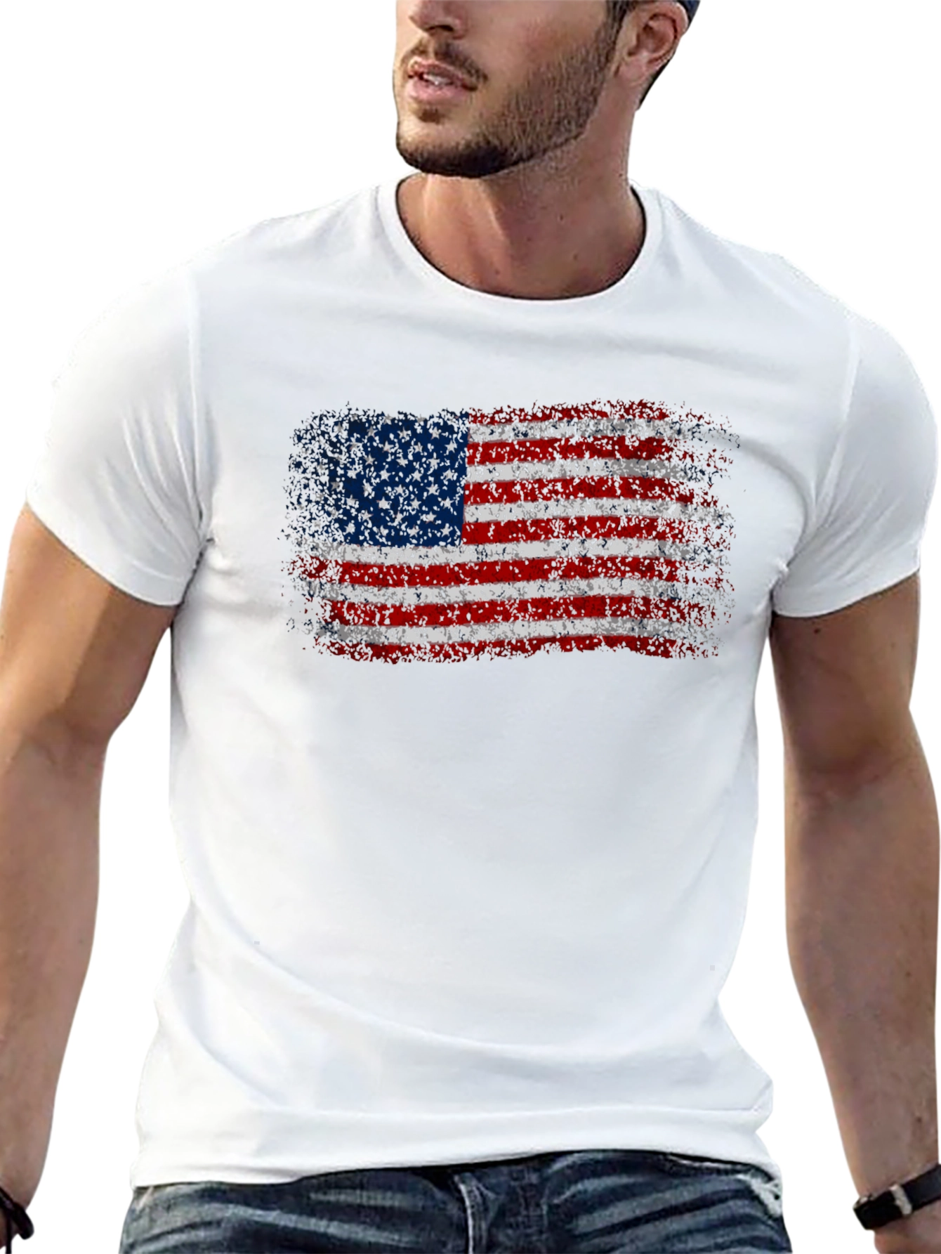 American Flag Grunge T-Shirt - Patriotic Pride