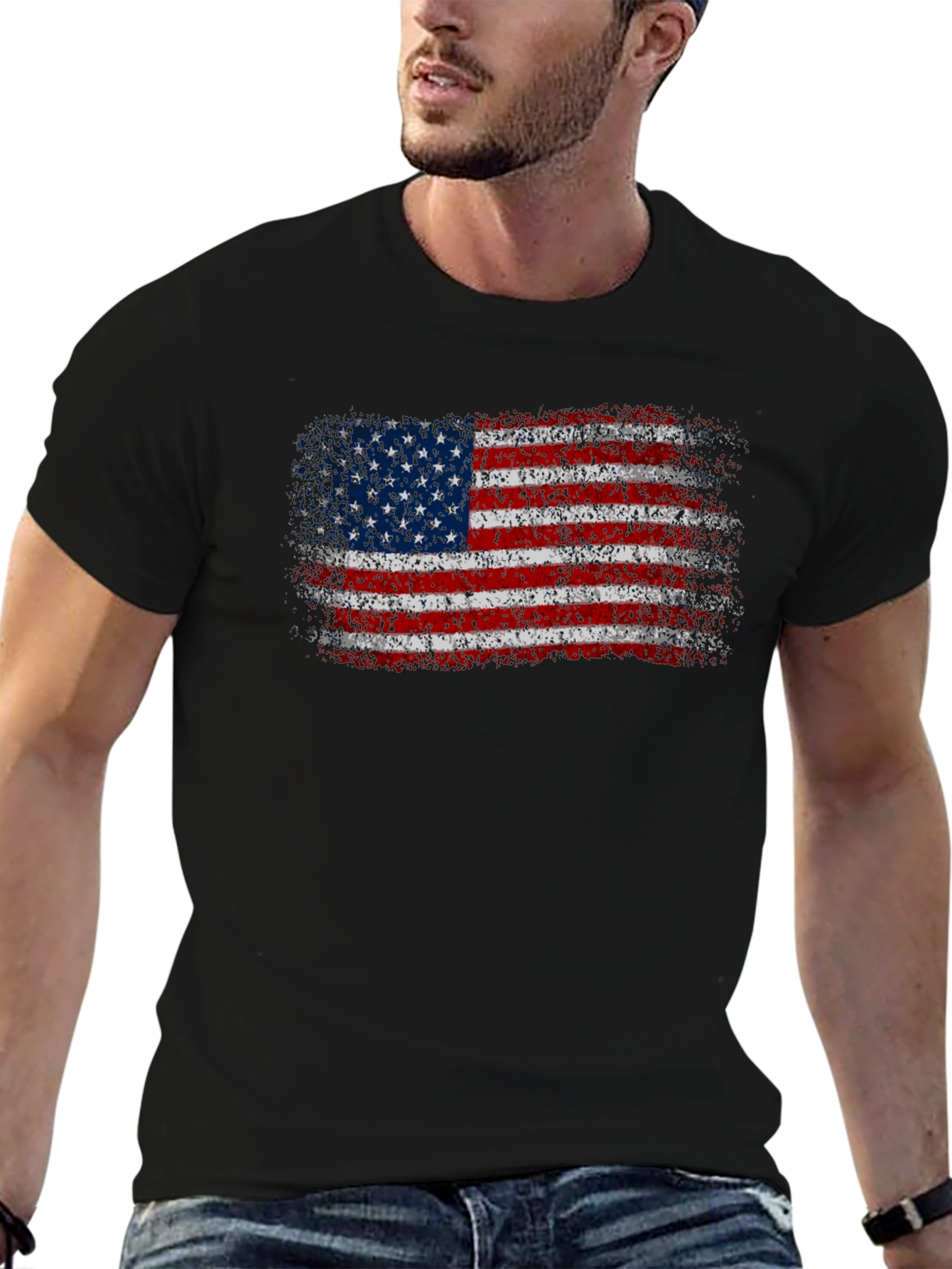 American Flag Grunge T-Shirt - Patriotic Pride