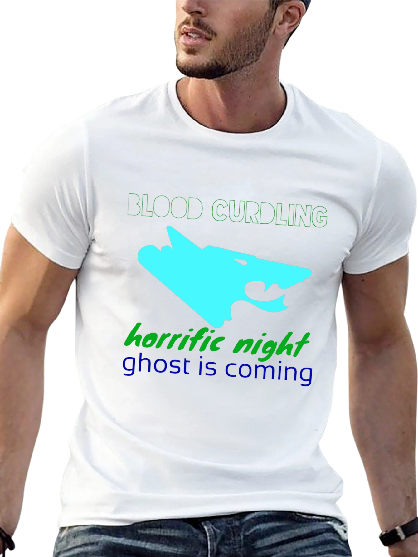 Mens Black Graphic Tee - Blood Curdling Design