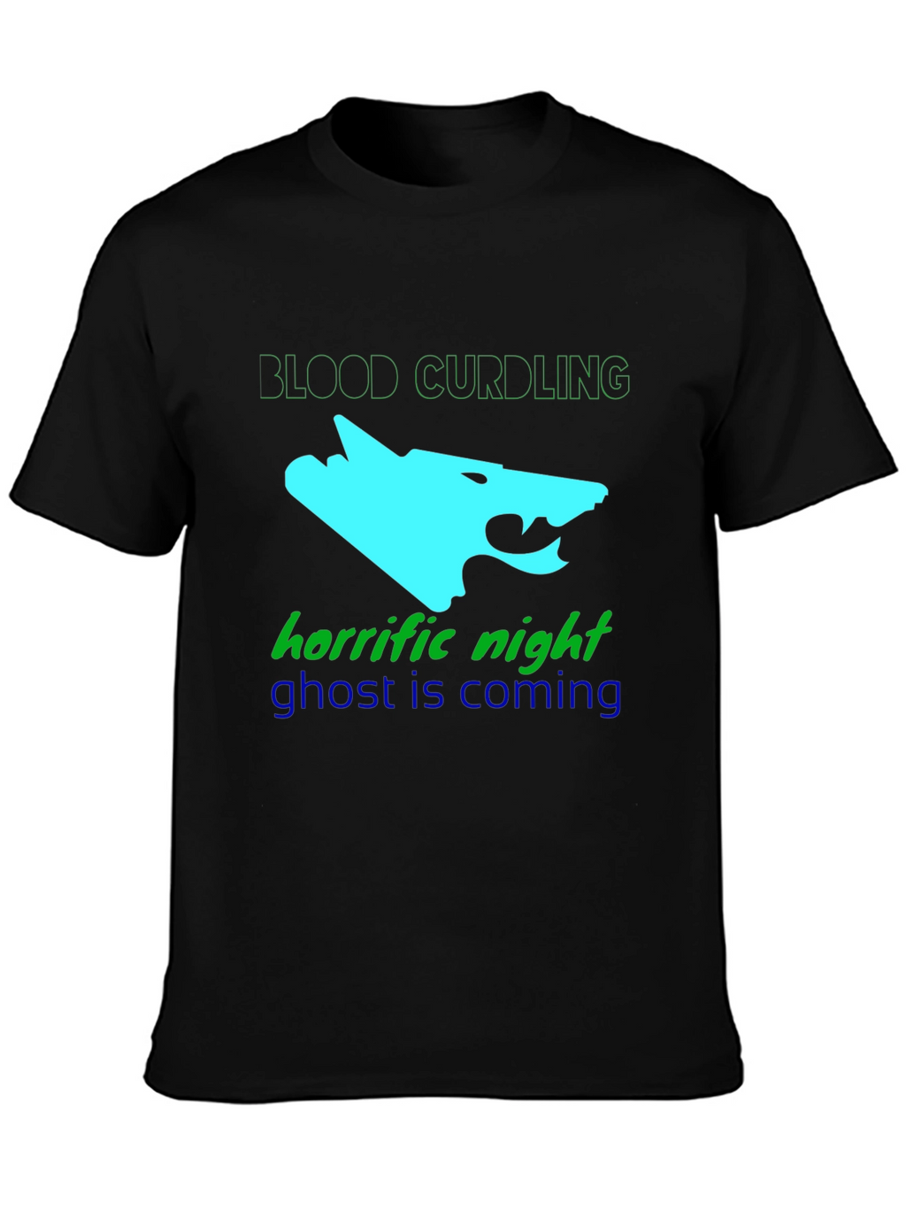 Mens Black Graphic Tee - Blood Curdling Design