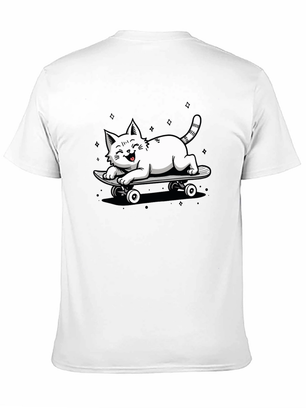 Skateboarding Cat Graphic T-Shirt