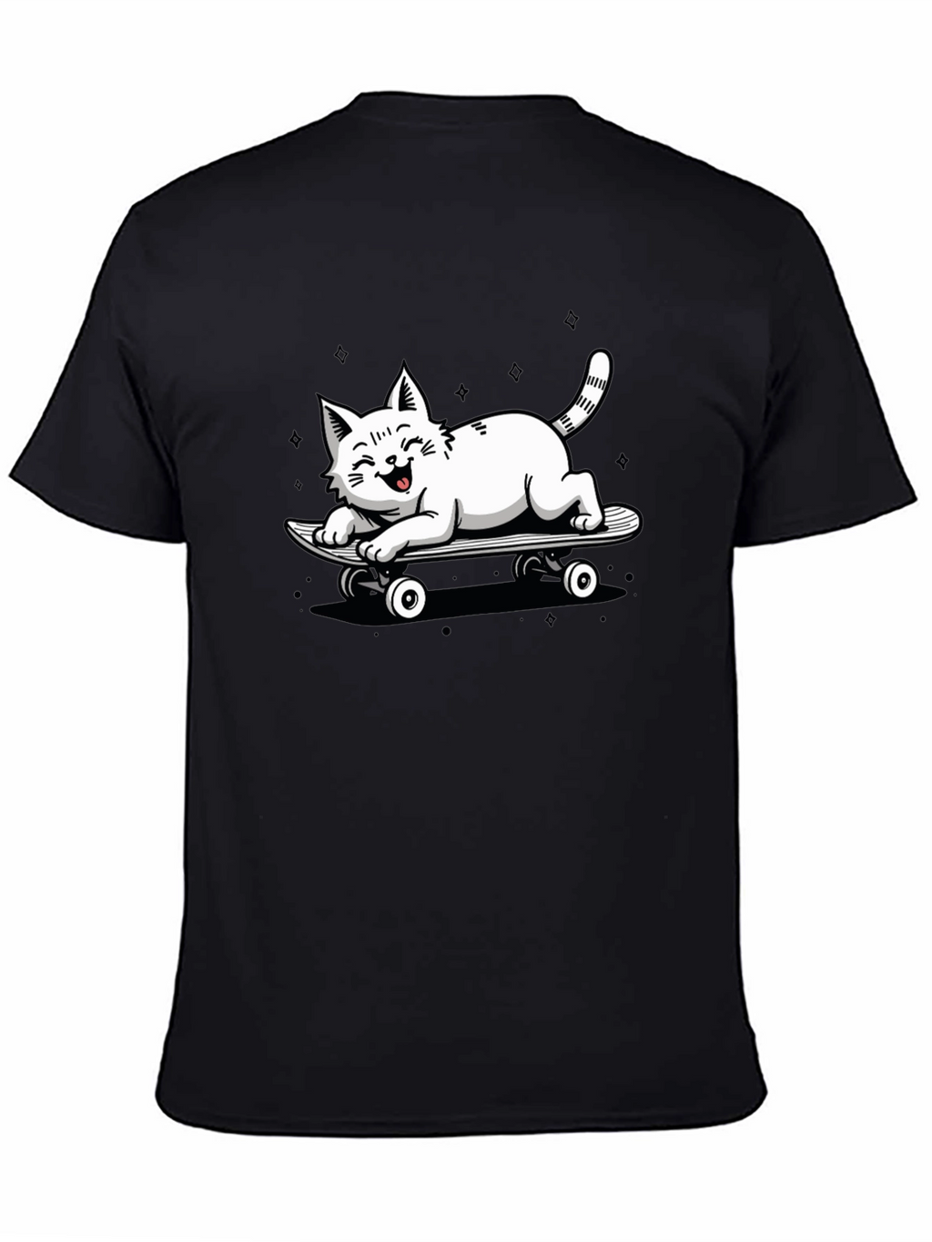 Skateboarding Cat Graphic T-Shirt