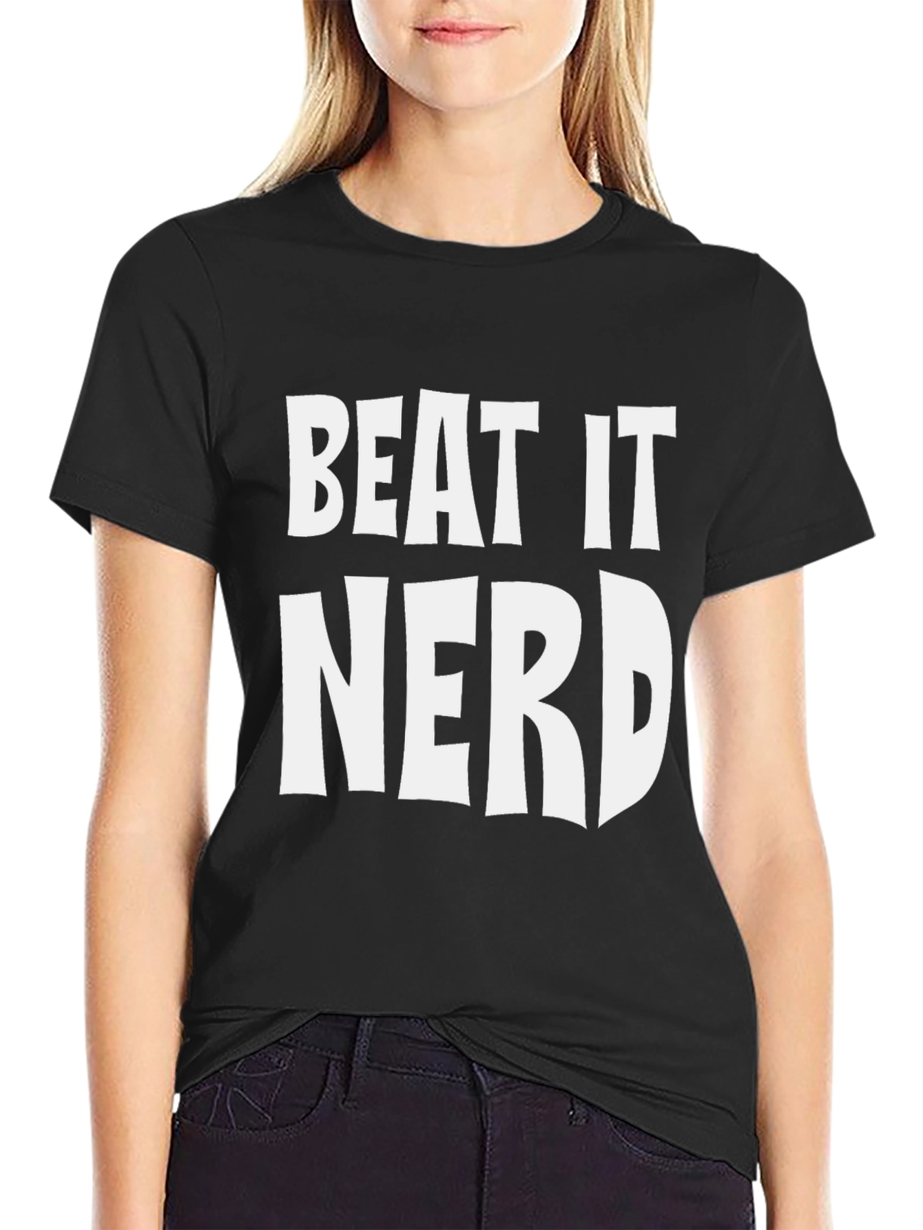 Beat It Nerd Graphic Tee - Black T-Shirt