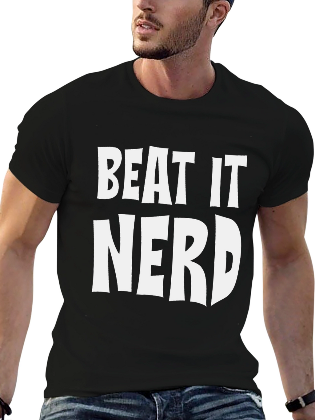 Beat It Nerd Graphic Tee - Black T-Shirt
