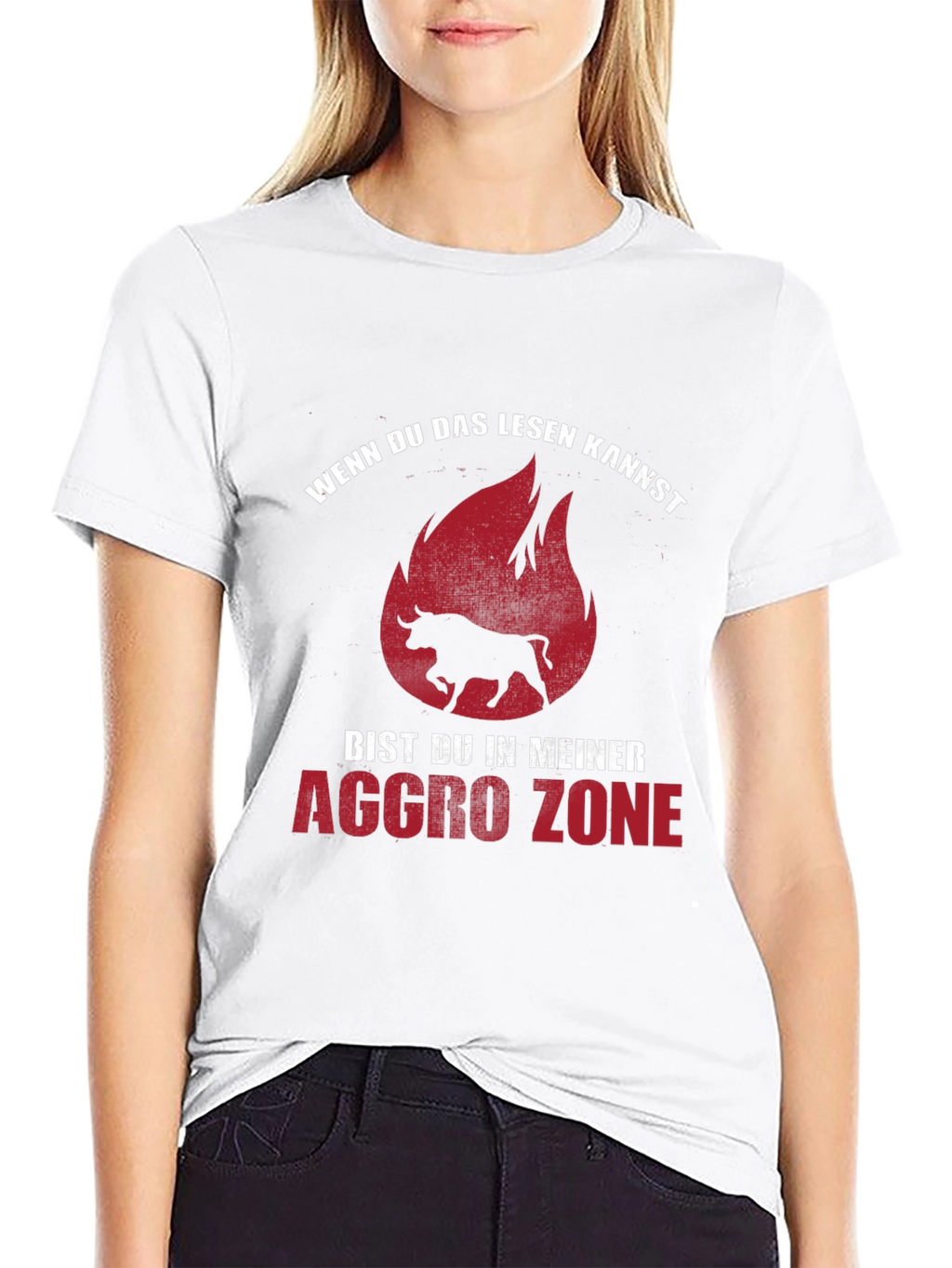 Aggro Zone Black T-Shirt with Bull Graphic