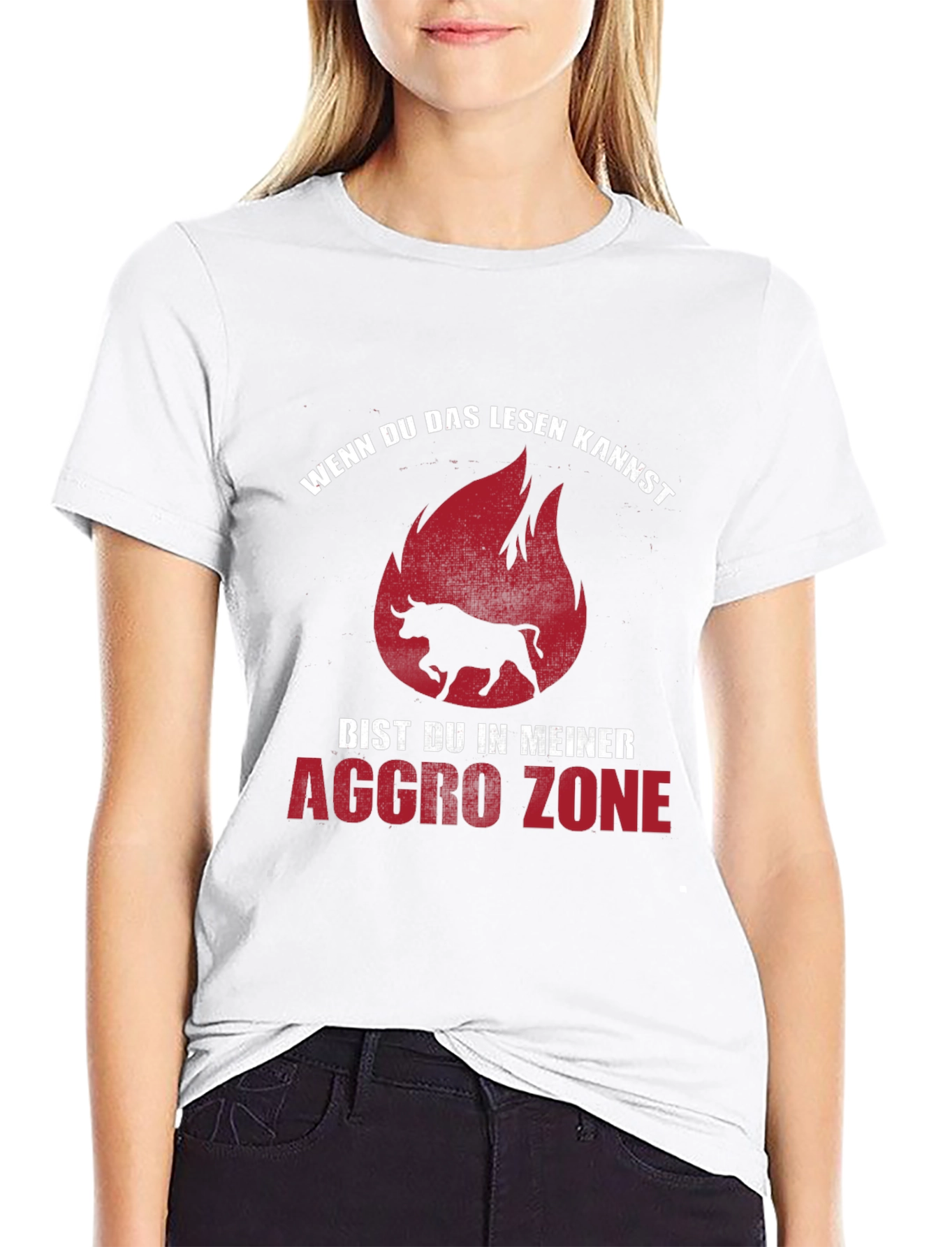 Aggro Zone Black T-Shirt with Bull Graphic