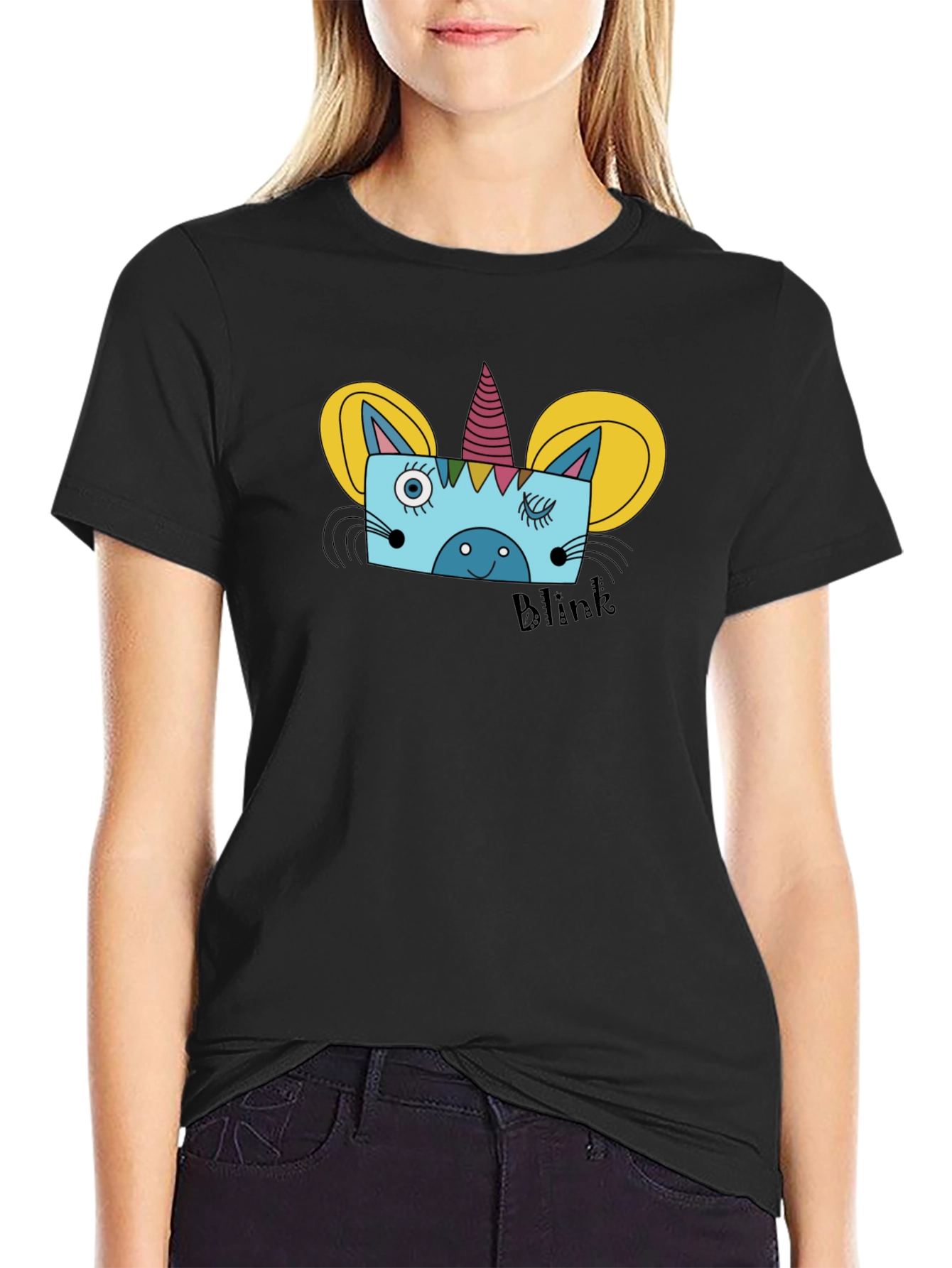 Unicorn Graphic T-Shirt Funny Blink Tee