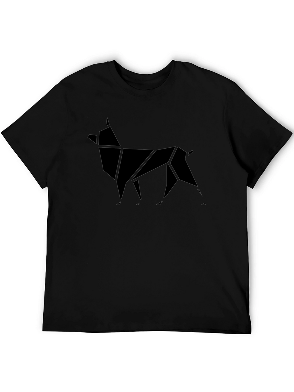 Geometric Dog Graphic Tee - Mens Black T-Shirt