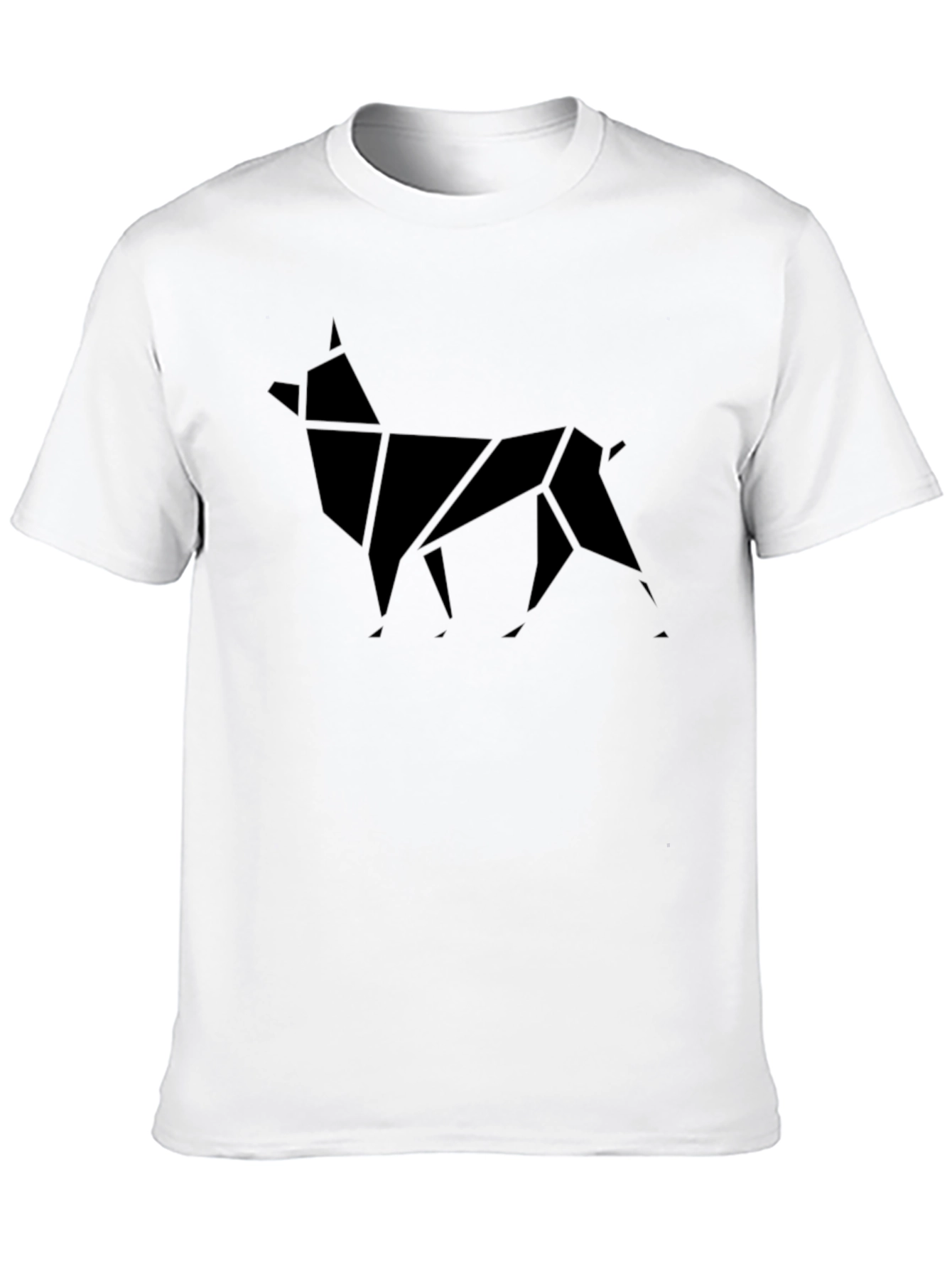 Geometric Dog Graphic Tee - Mens Black T-Shirt