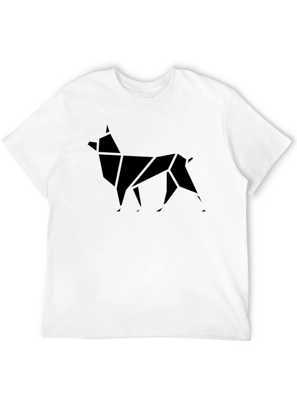 Geometric Dog Graphic Tee - Mens Black T-Shirt