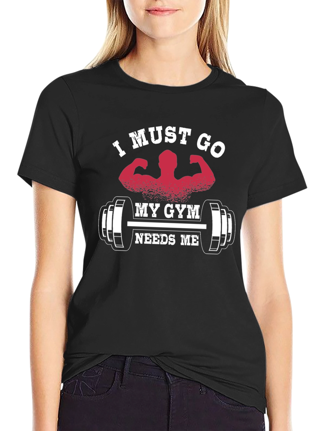 Gym Needs Me Graphic Tee - Black Cotton