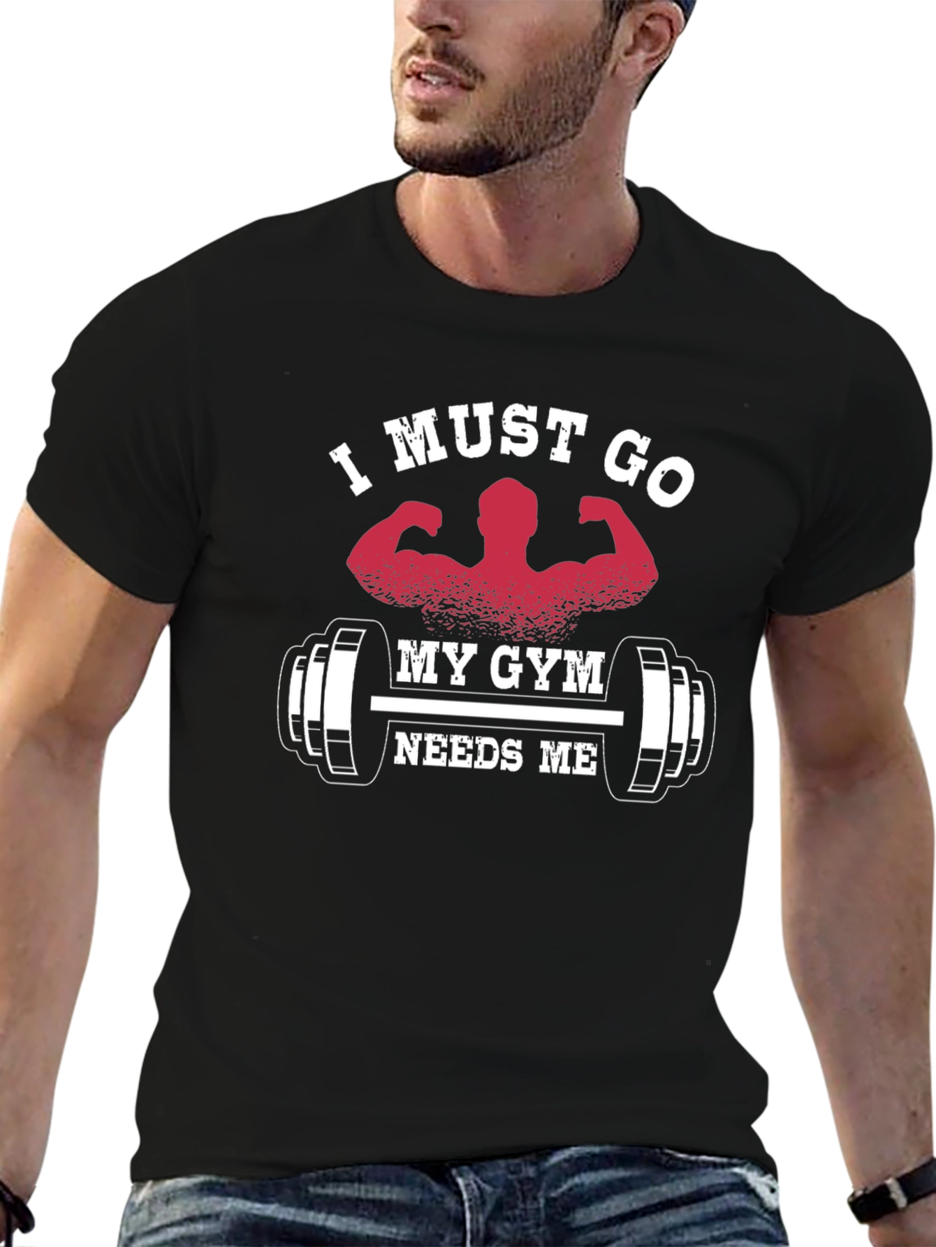 Gym Needs Me Graphic Tee - Black Cotton