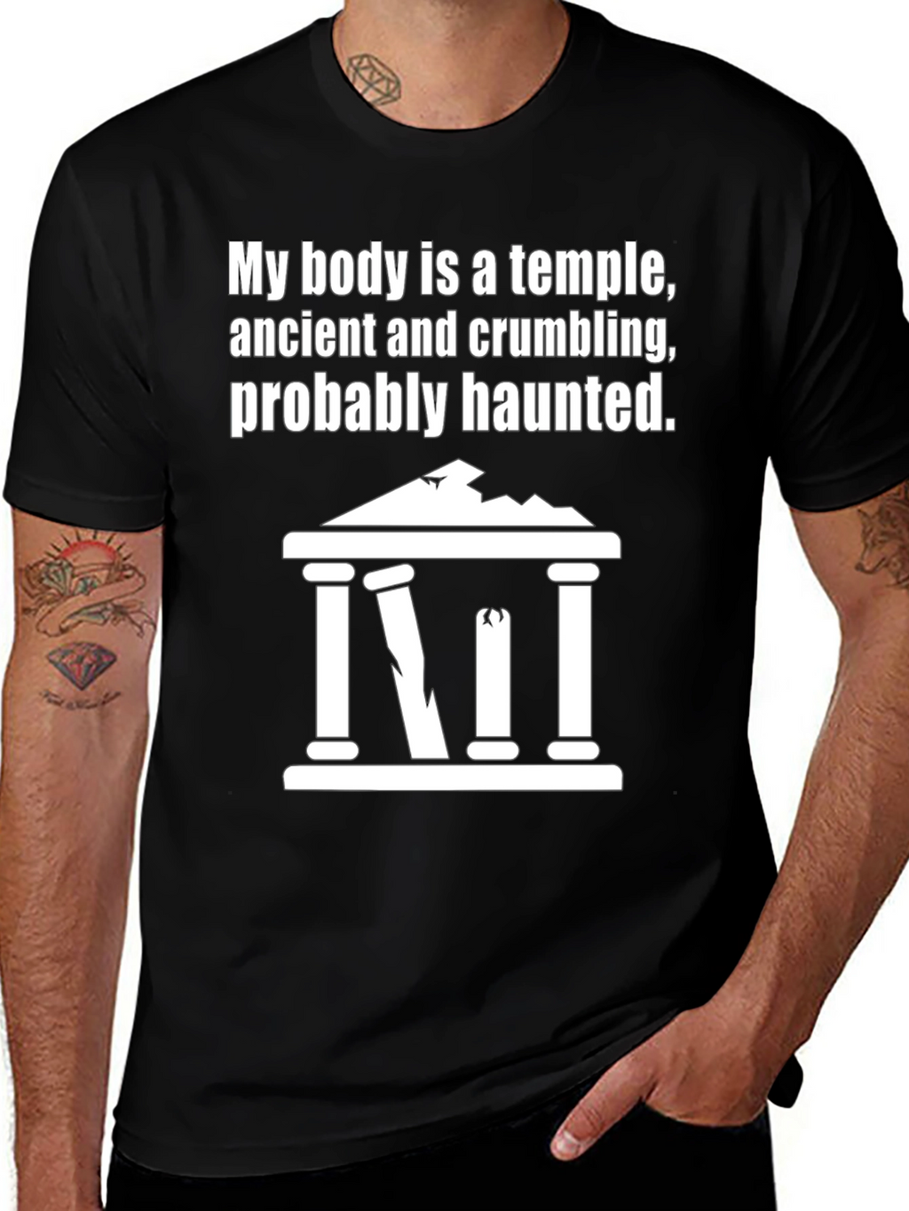 Humorous My Body Is A Temple Graphic T-Shirt