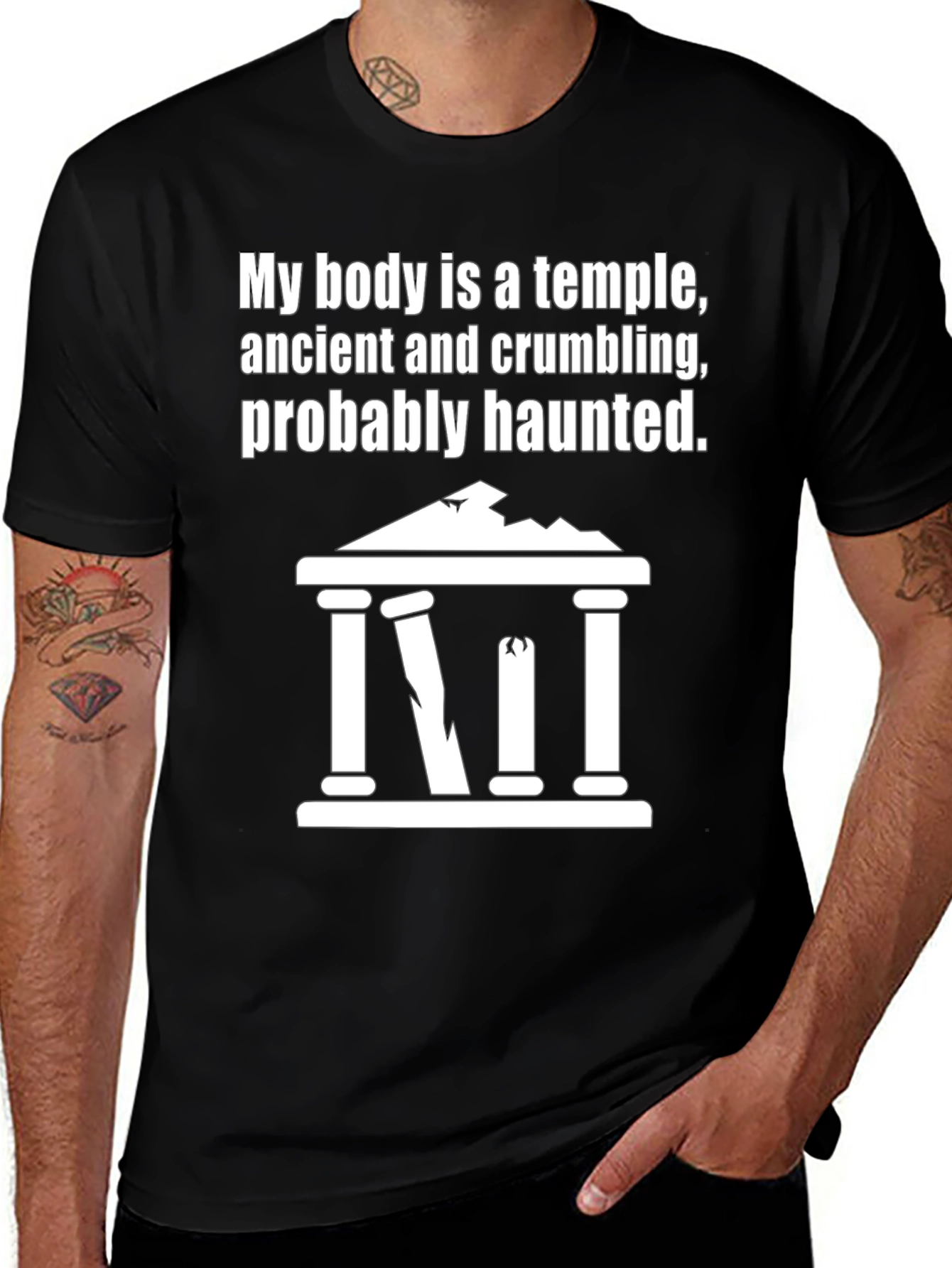 Humorous My Body Is A Temple Graphic T-Shirt
