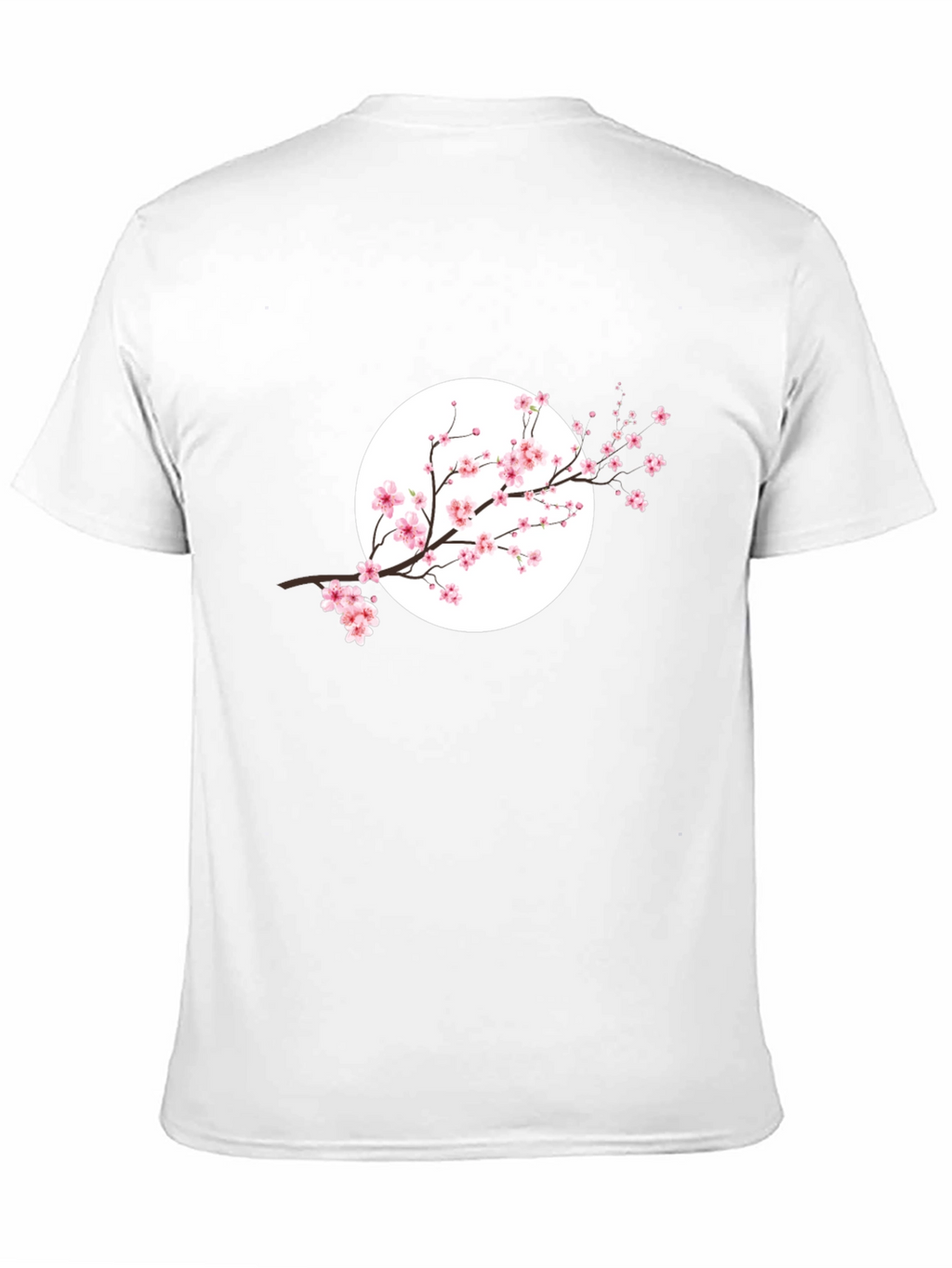 Black T-Shirt with Cherry Blossom Design