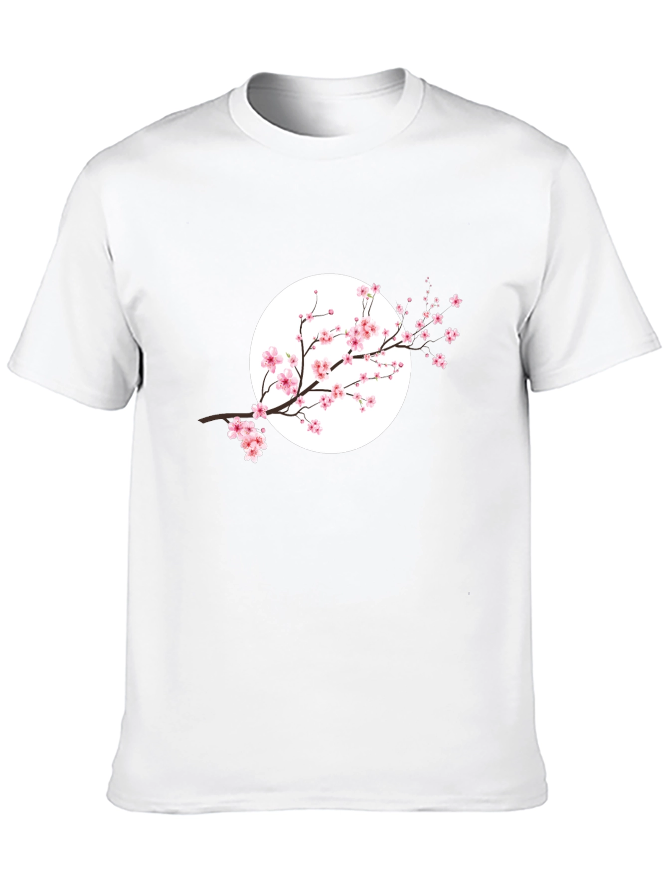 Black T-Shirt with Cherry Blossom Design