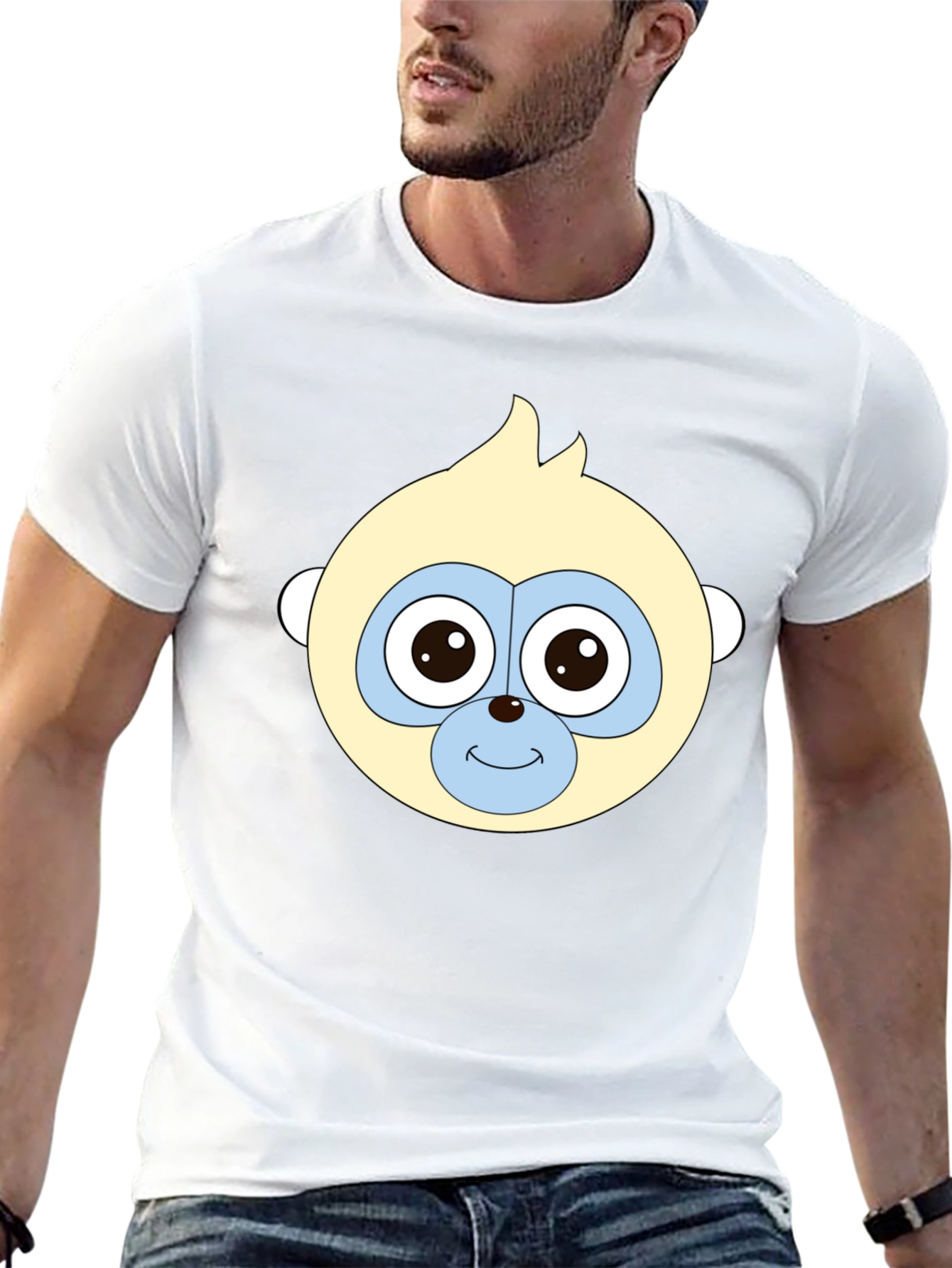 Funny Monkey Face Black T-Shirt