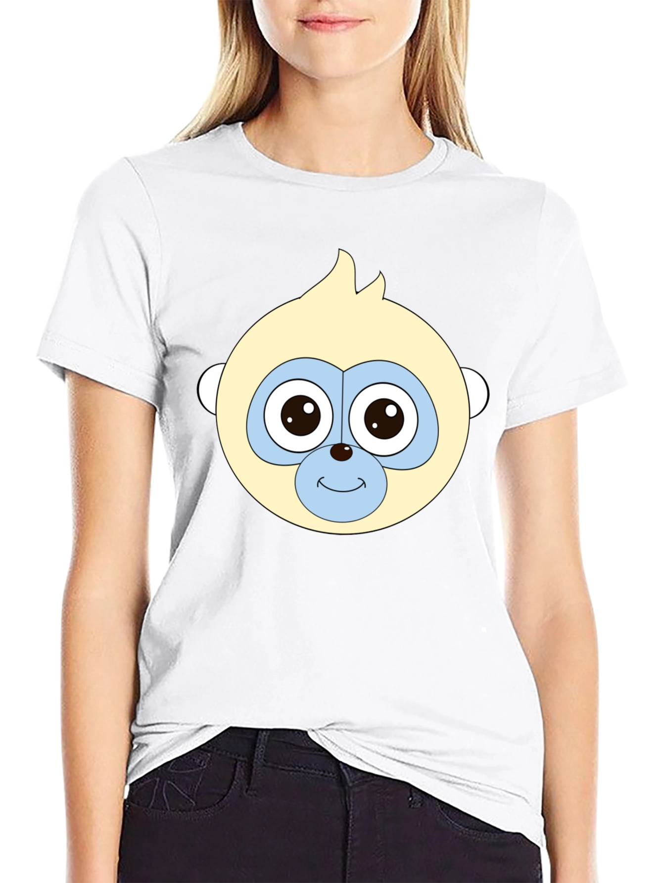 Funny Monkey Face Black T-Shirt