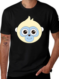 Funny Monkey Face Black T-Shirt