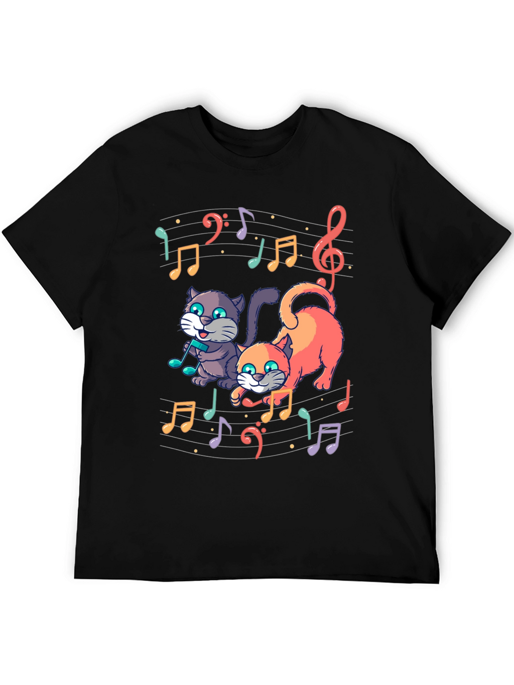 Musical Cats Graphic Tee - Unique Design